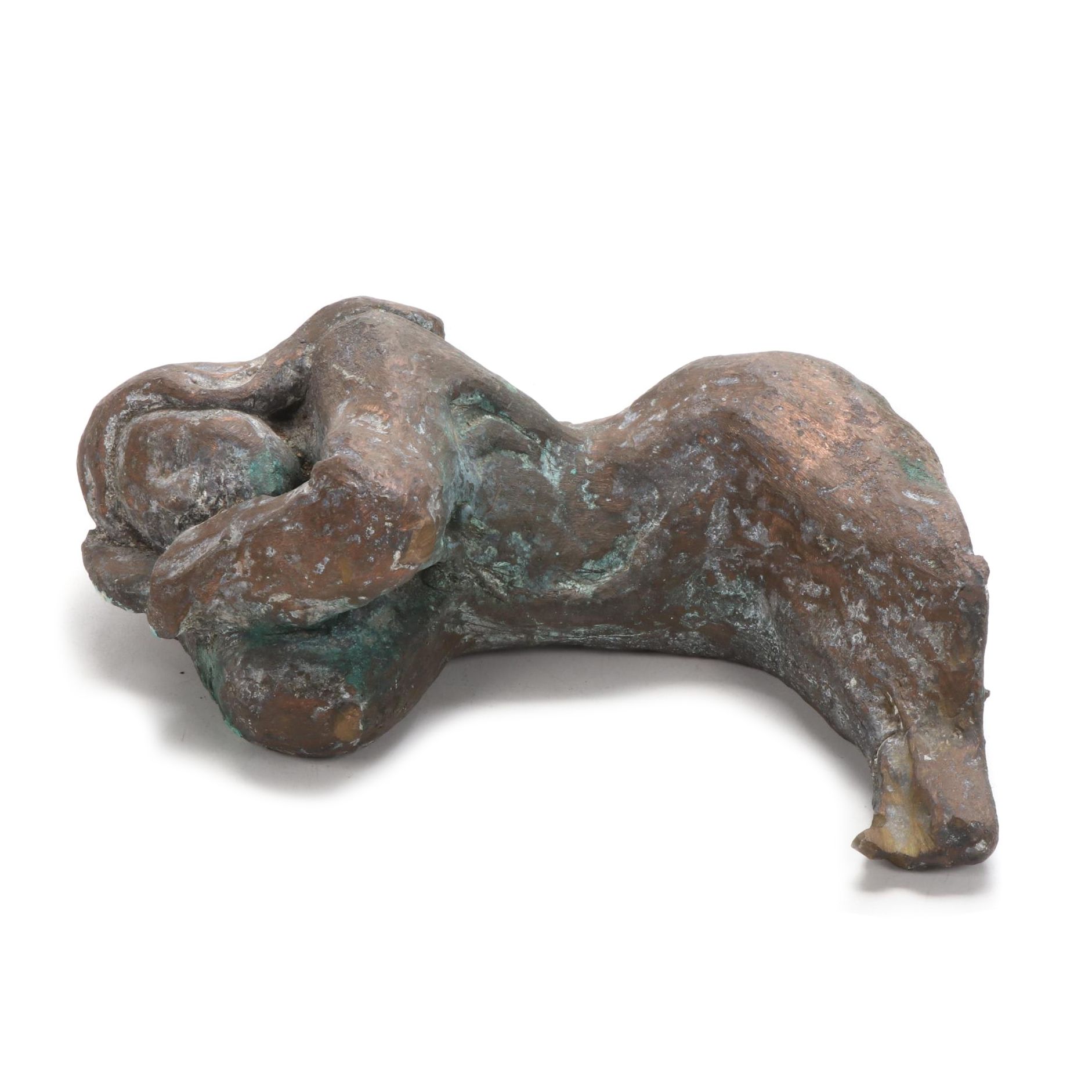 Barbara Sweney Bronze Sculpture of Resting Female Figure, Mid-Late 20th Century
