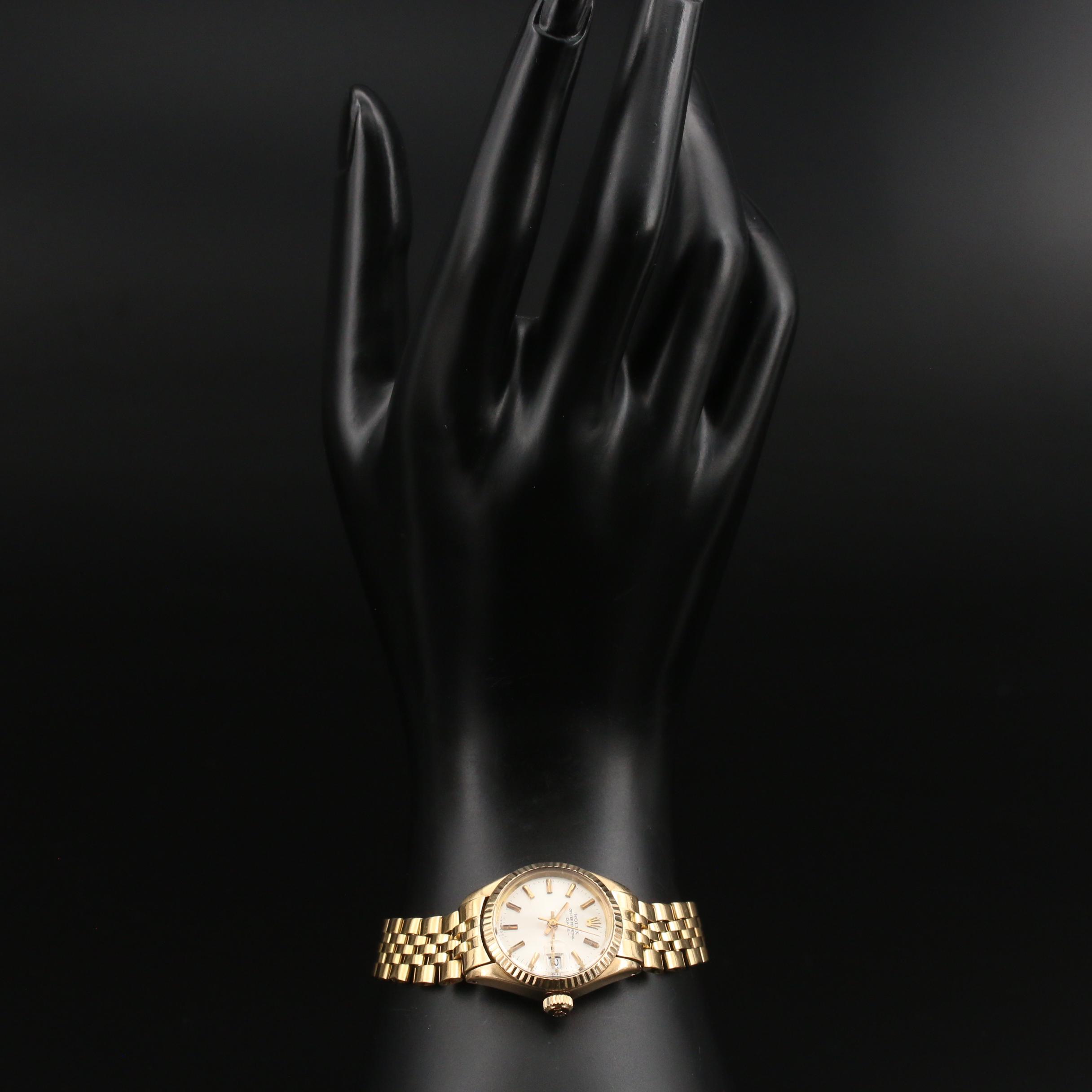 Vintage Rolex Date 18K Yellow Gold Automatic Watch