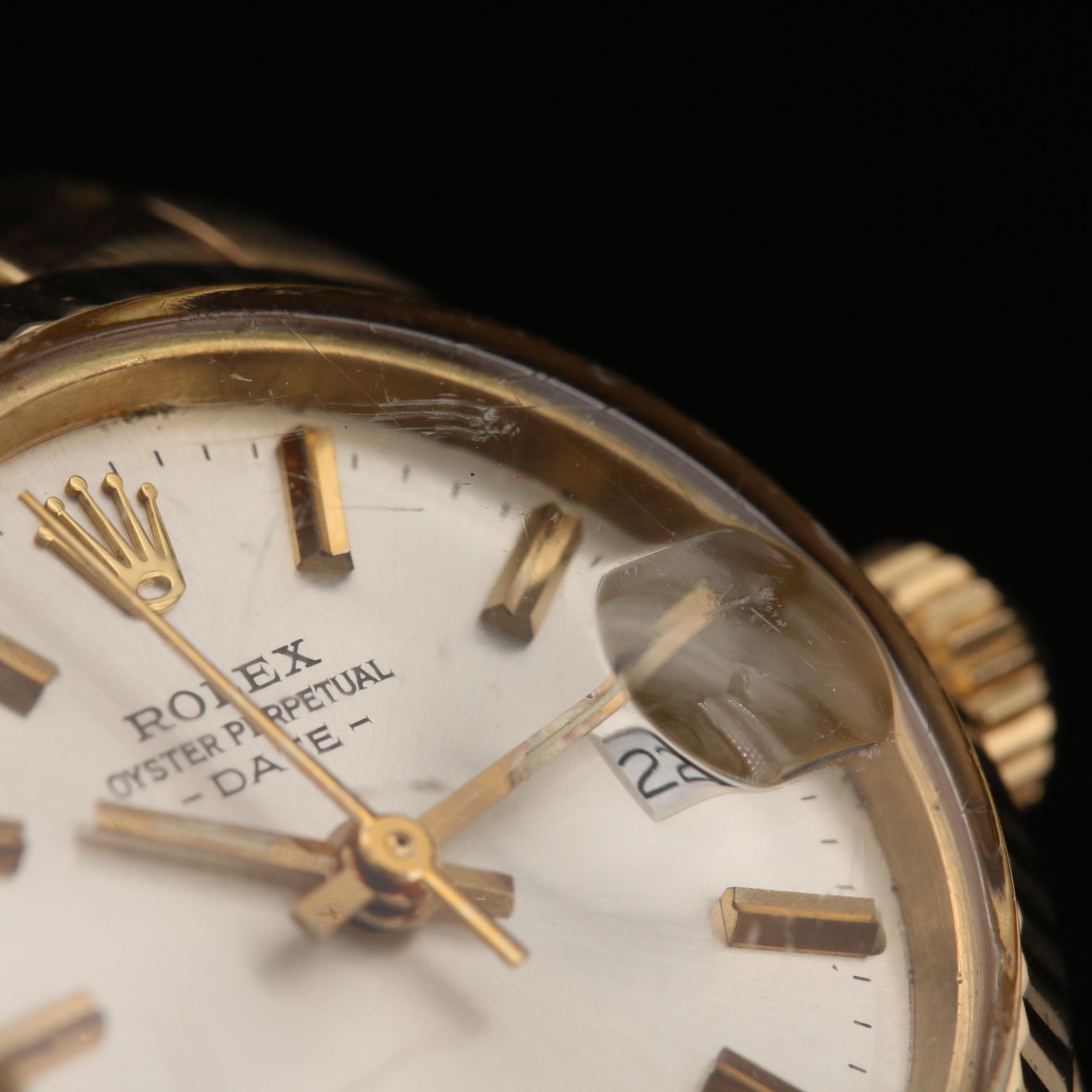 Vintage Rolex Date 18K Yellow Gold Automatic Watch