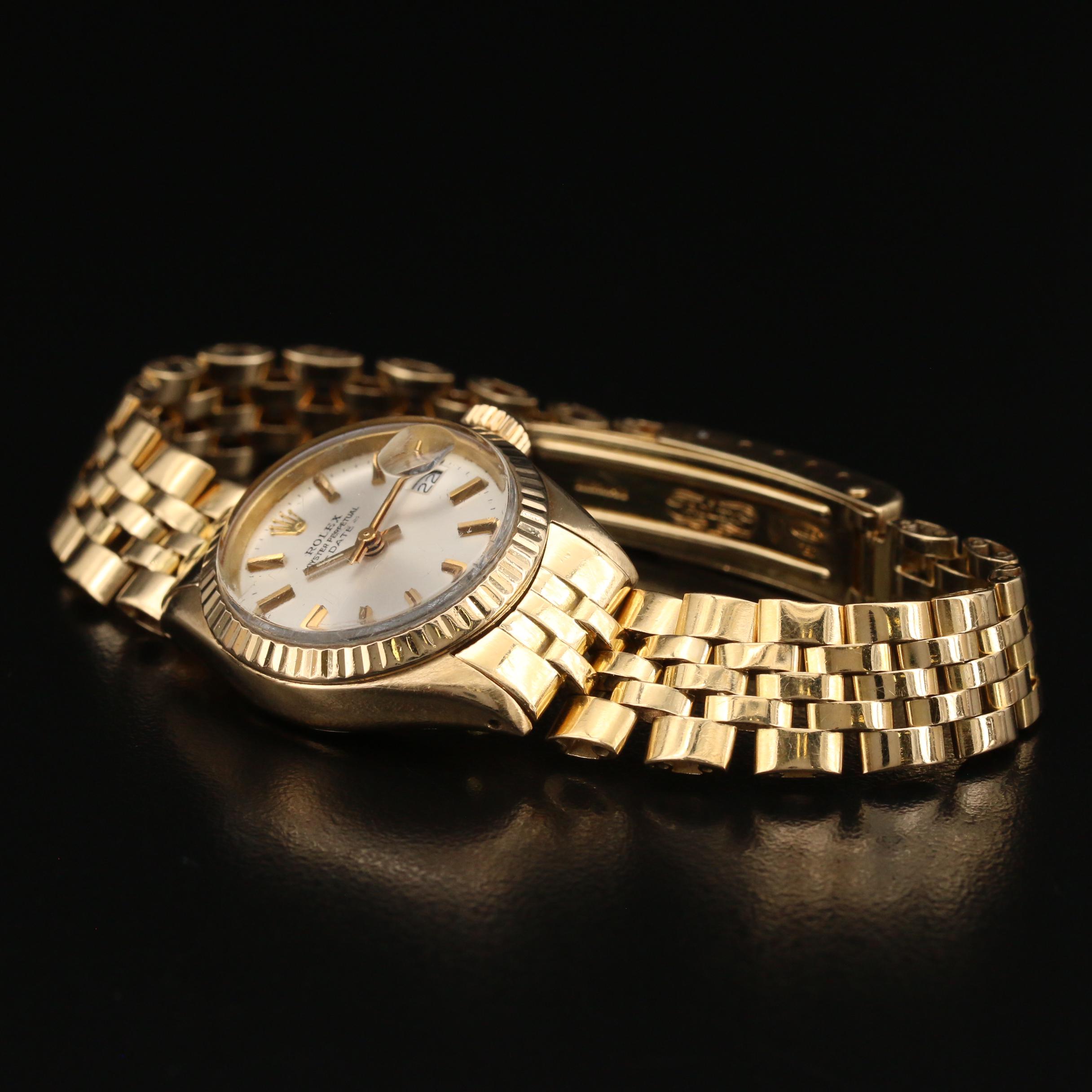 Vintage Rolex Date 18K Yellow Gold Automatic Watch