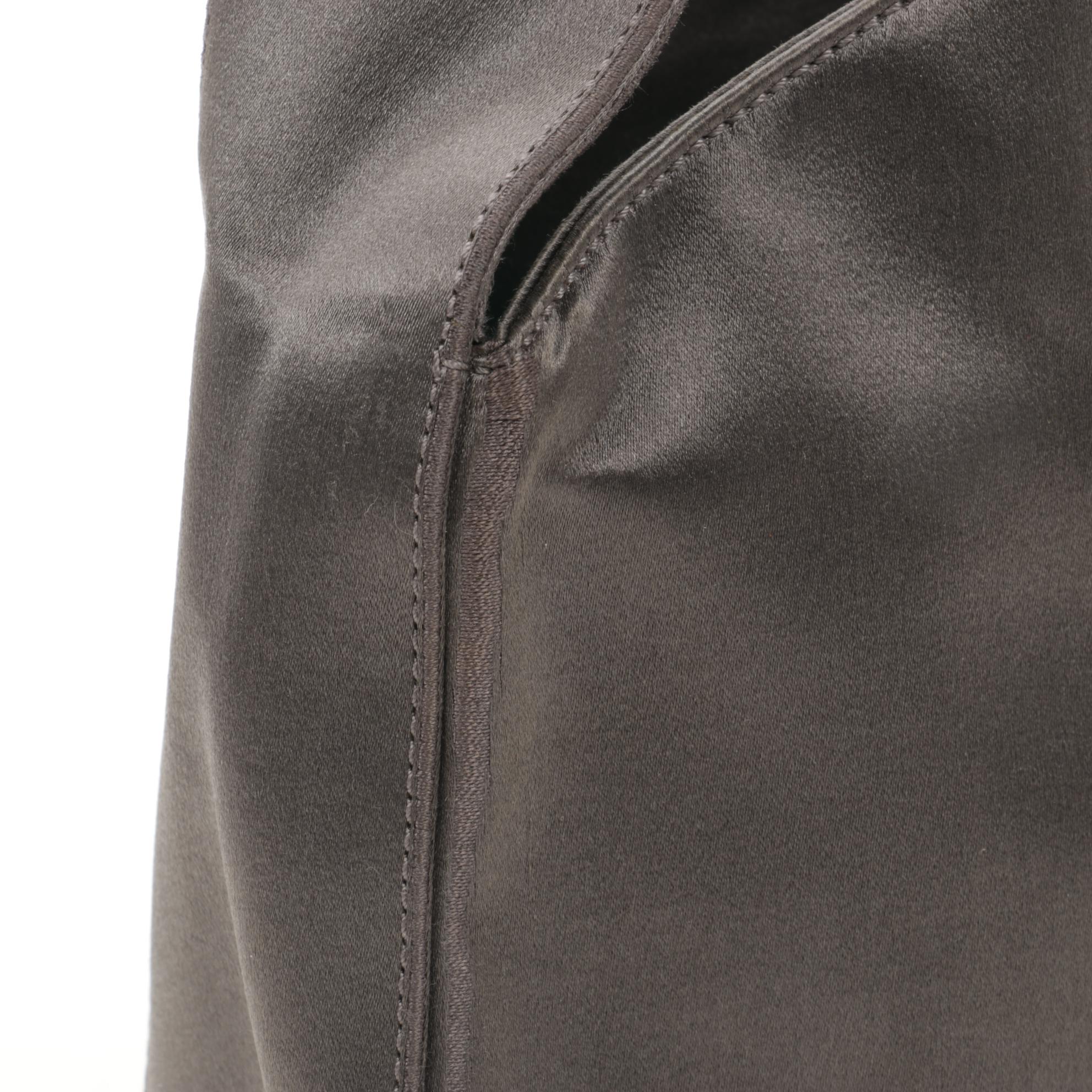 Prada Asymmetrical Shoulder Bag in Grey Satin