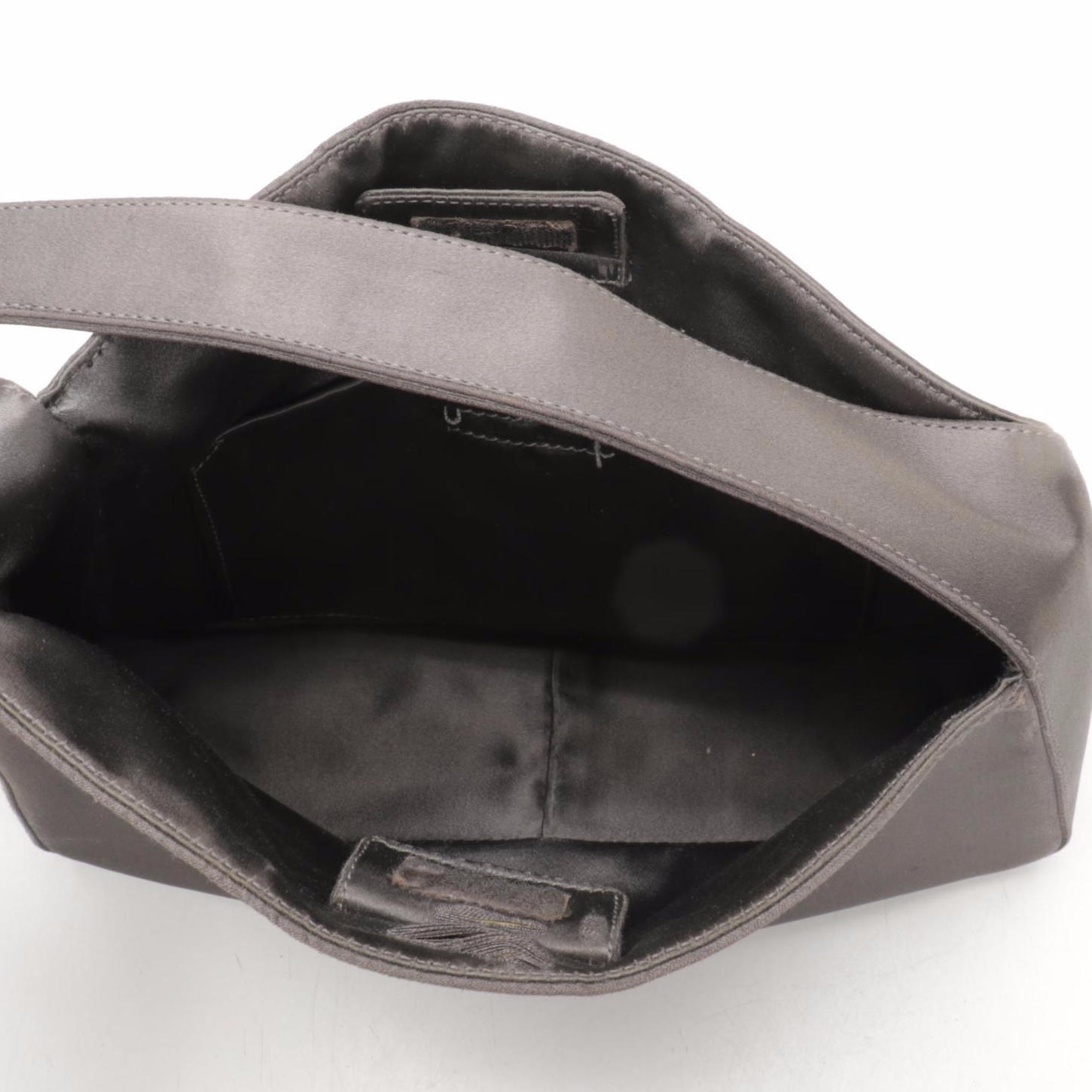 Prada Asymmetrical Shoulder Bag in Grey Satin