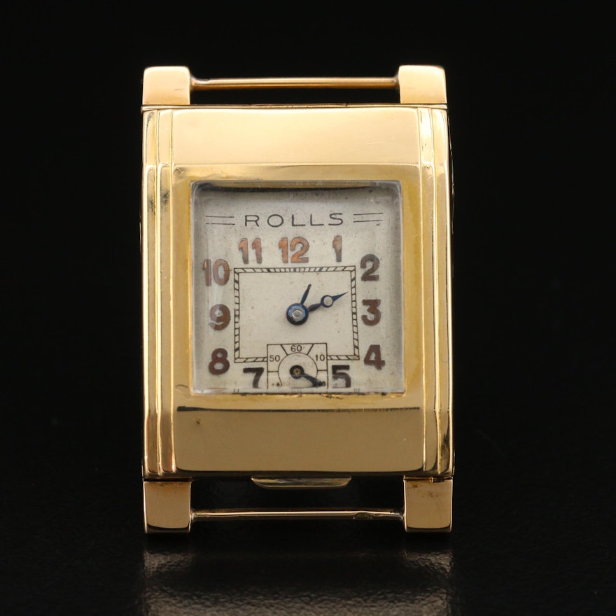1930s Blancpain Rolls by Léon Hatot 18K Yellow Gold Automatic Wristwatch