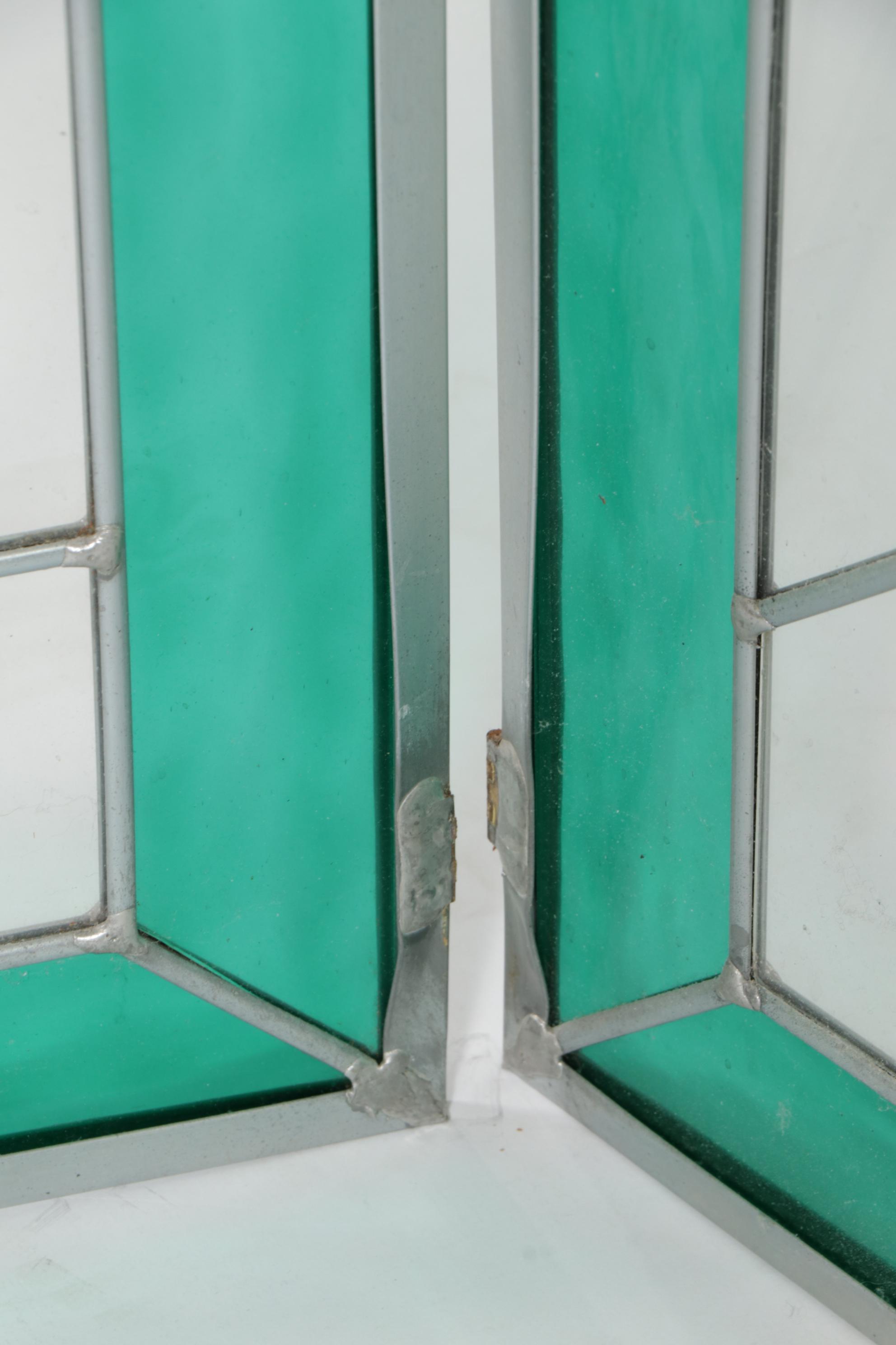 Stained Glass Fireplace Trifold Screen