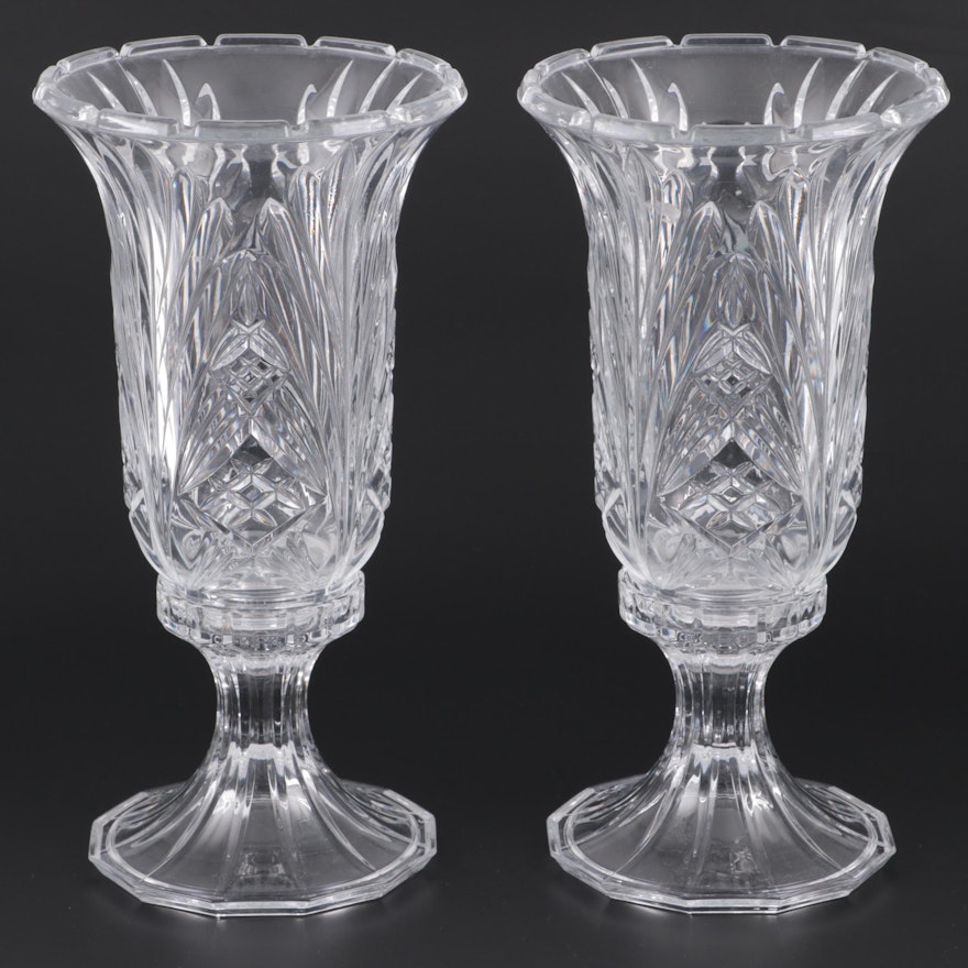 Crystal Candlesticks with Hurricanes, Late 20th Century