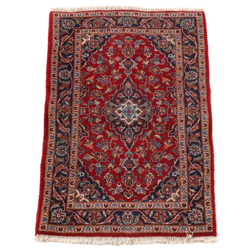 3'0 x 5'7 Hand-Knotted Persian Kashan Wool Area Rug