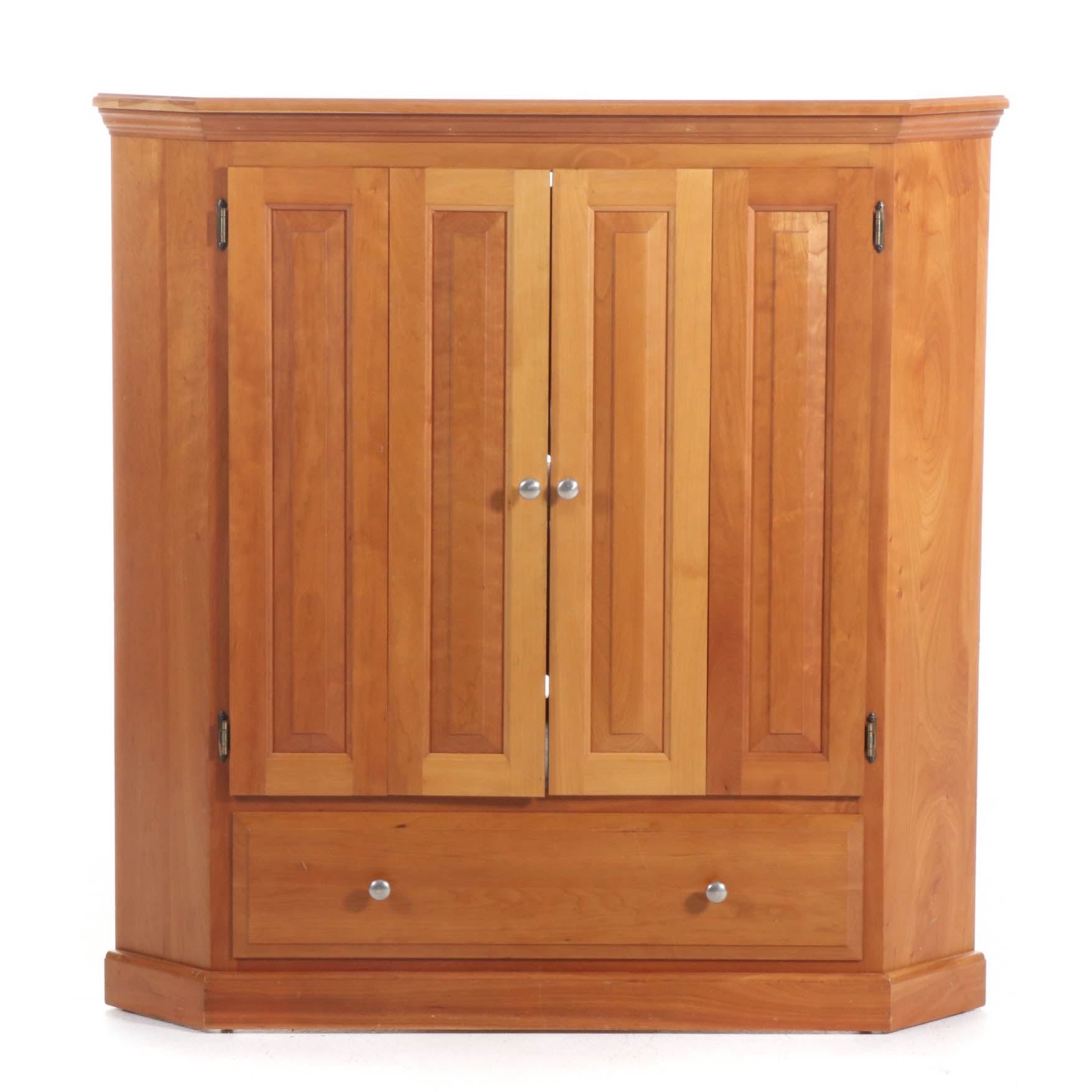 American Primitive Style Corner Media Cabinet