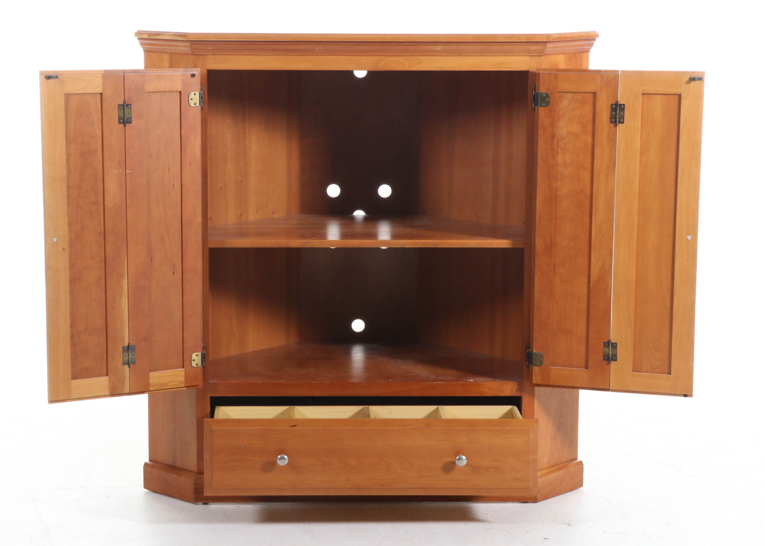 American Primitive Style Corner Media Cabinet