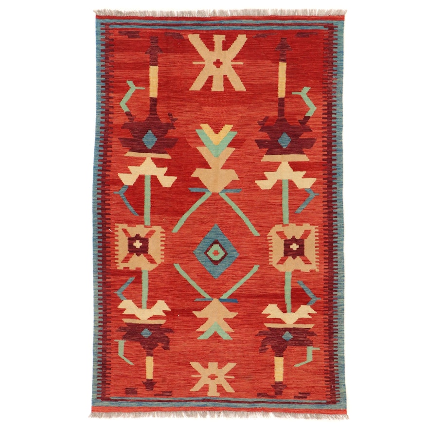 3'8 x 5'10 Handwoven Afghan Kilim Area Rug