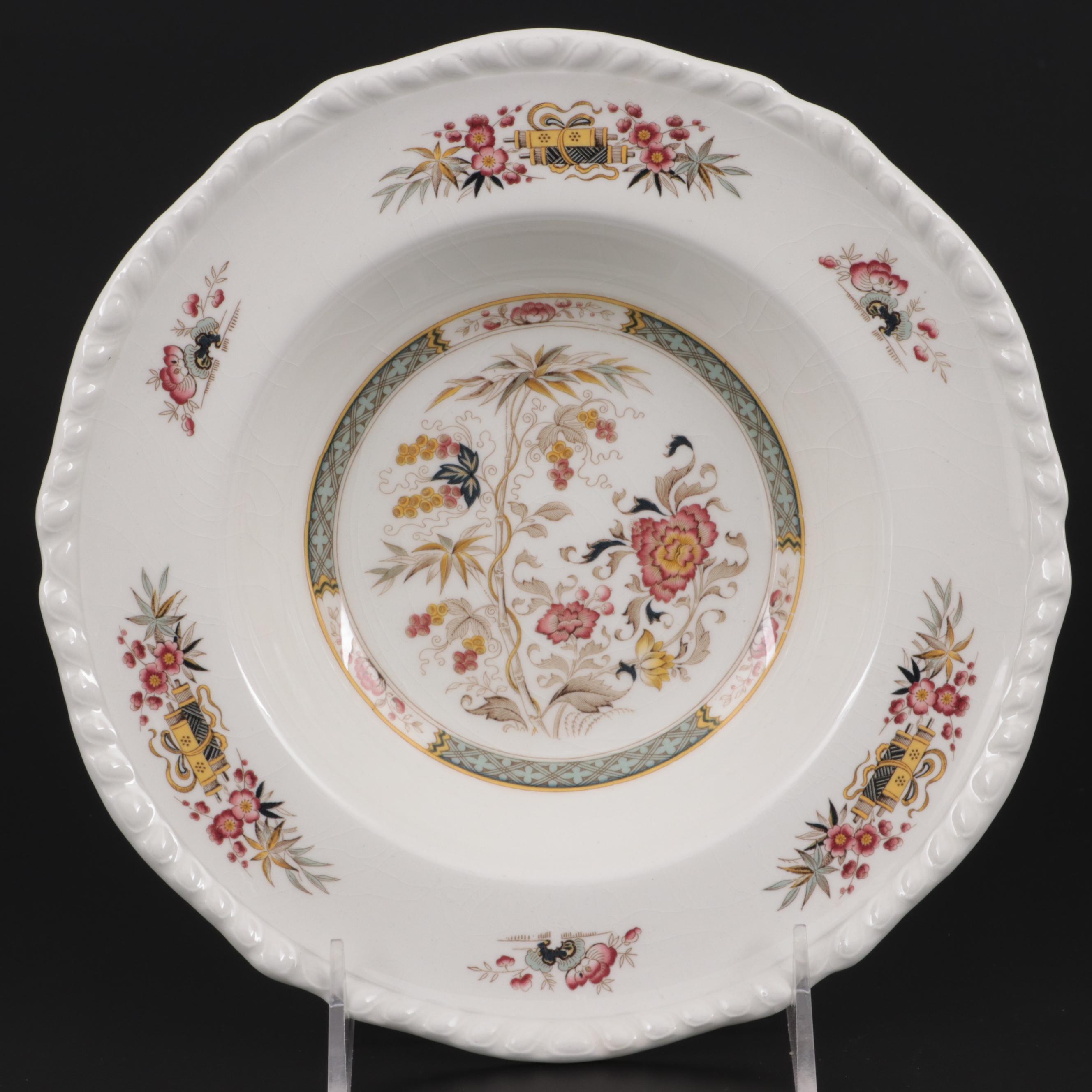 Adams "Jeddo" Ironstone Rim Soup Bowls, Late 20th Century