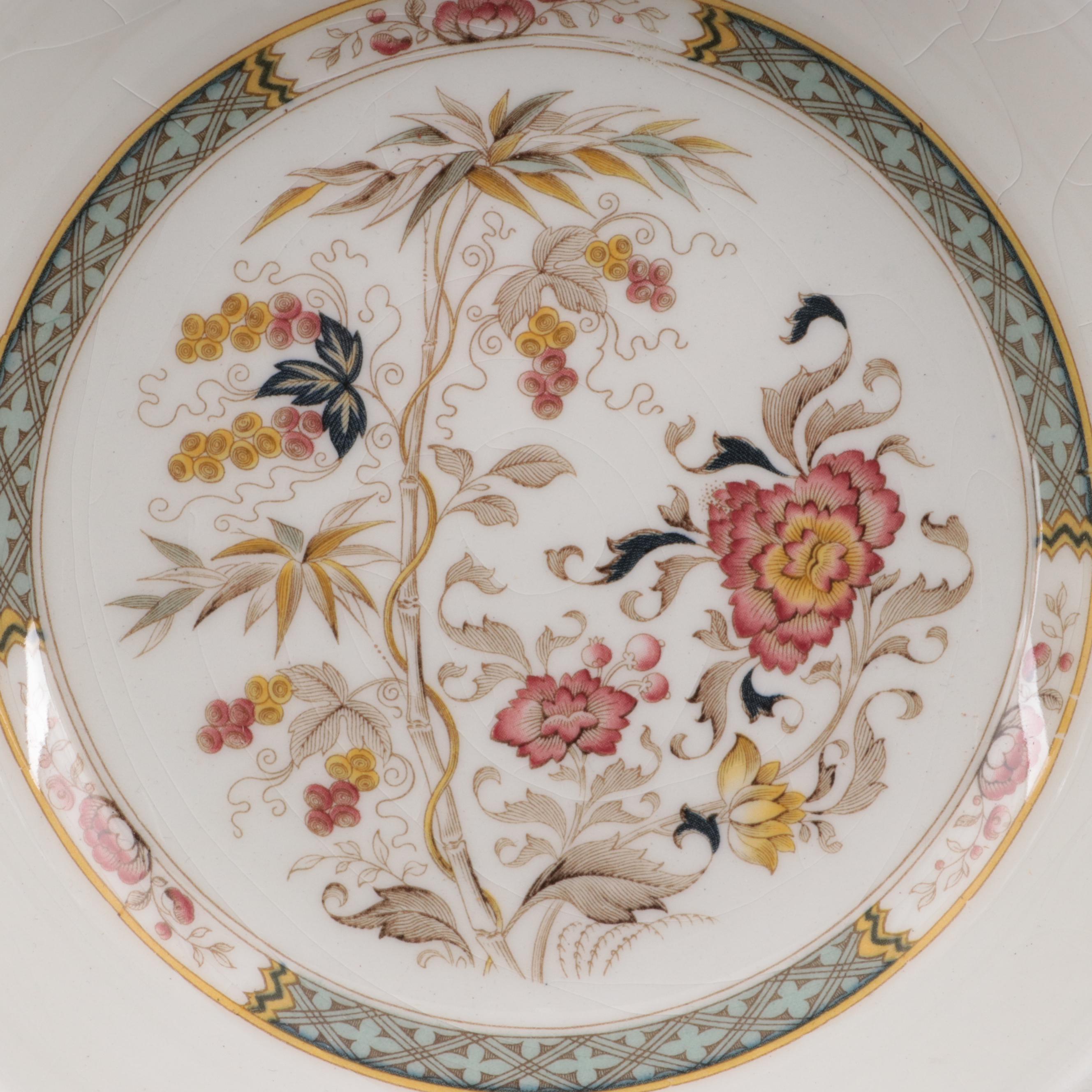 Adams "Jeddo" Ironstone Rim Soup Bowls, Late 20th Century