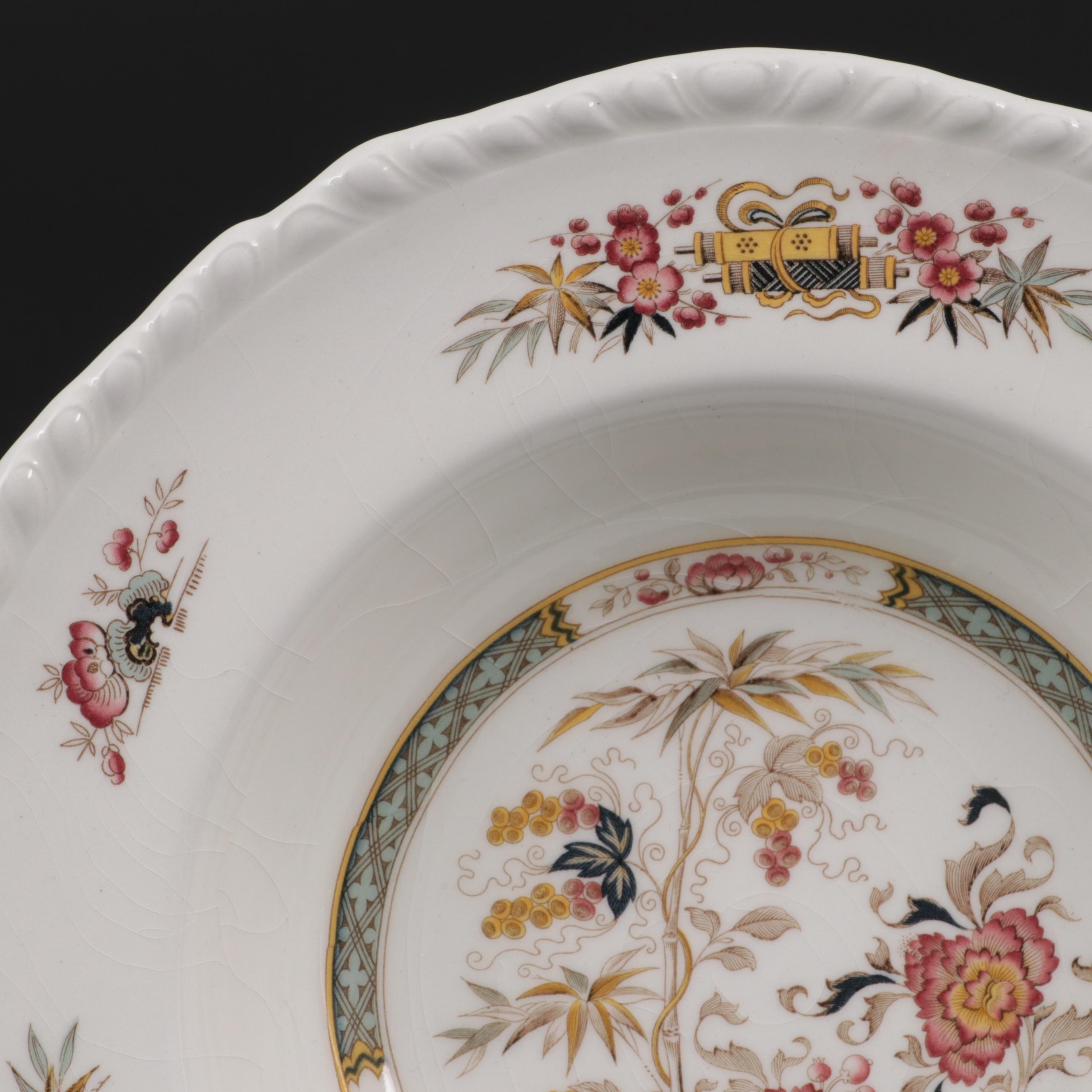 Adams "Jeddo" Ironstone Rim Soup Bowls, Late 20th Century