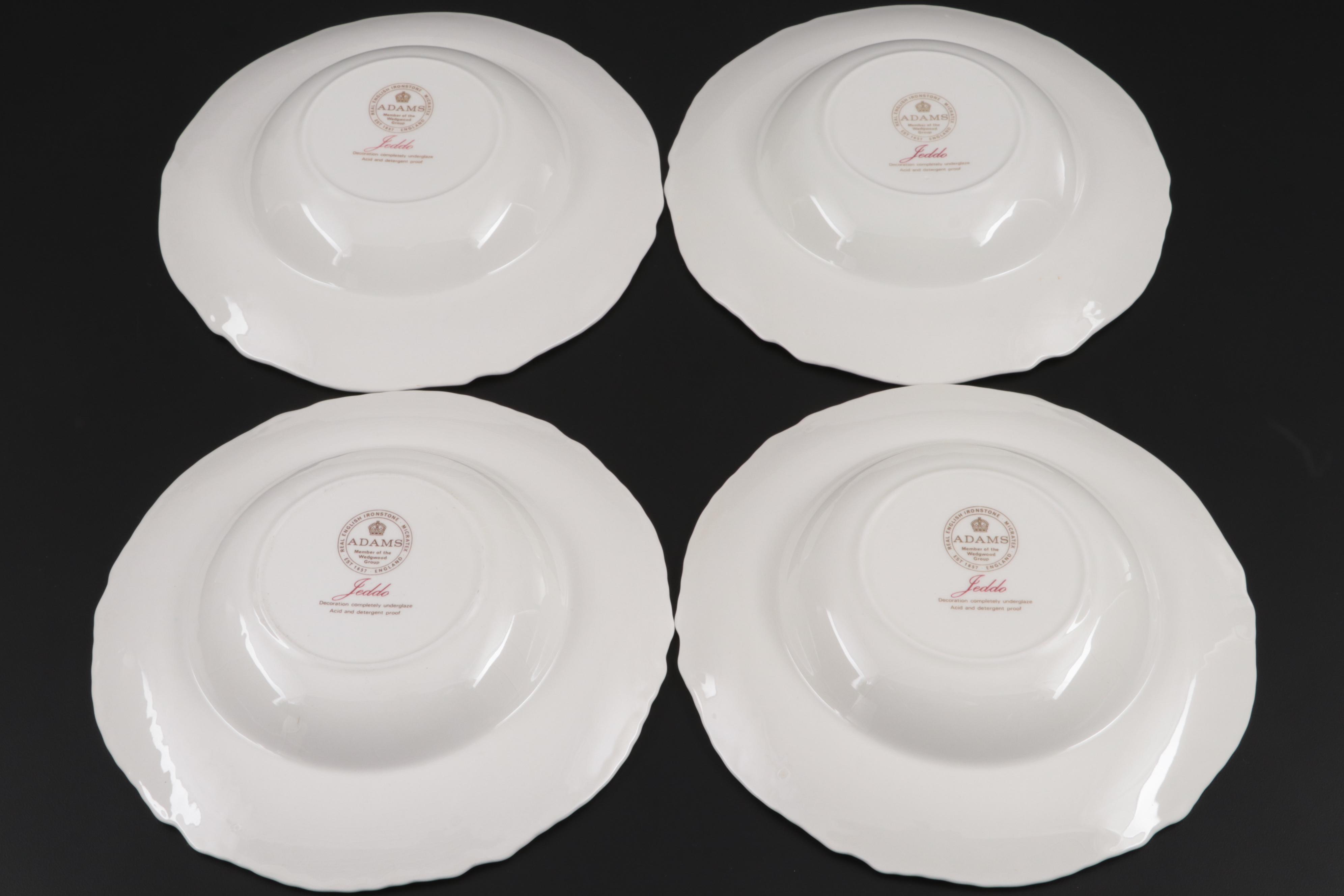 Adams "Jeddo" Ironstone Rim Soup Bowls, Late 20th Century