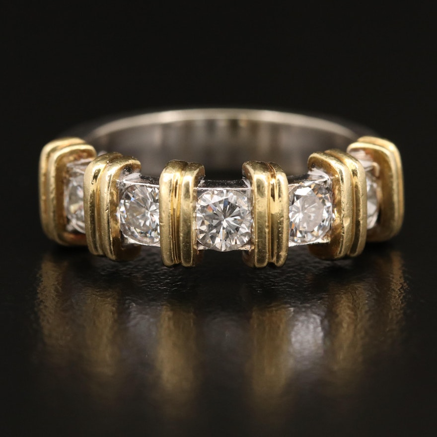 14K Two-Tone 1.10 CTW Diamond Band