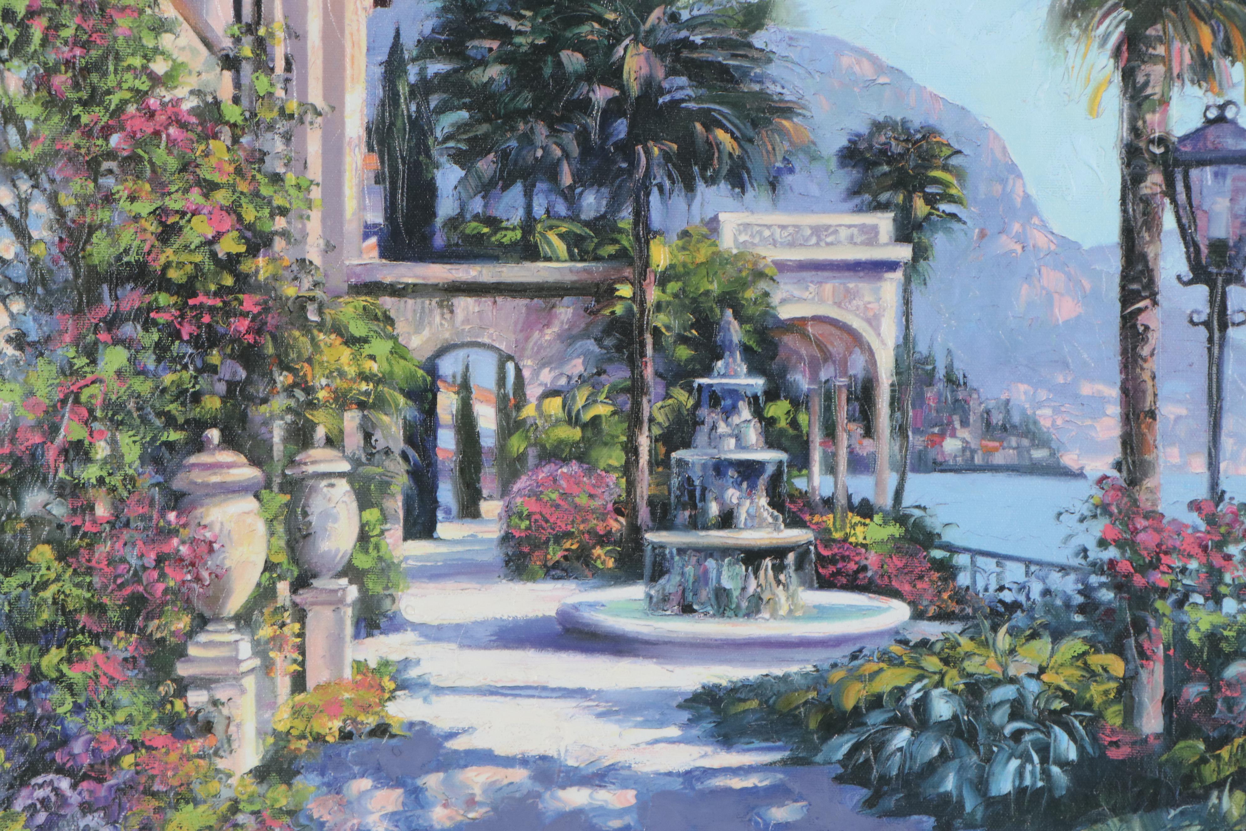 Howard Behrens Embellished Giclée "Varenna Villa"