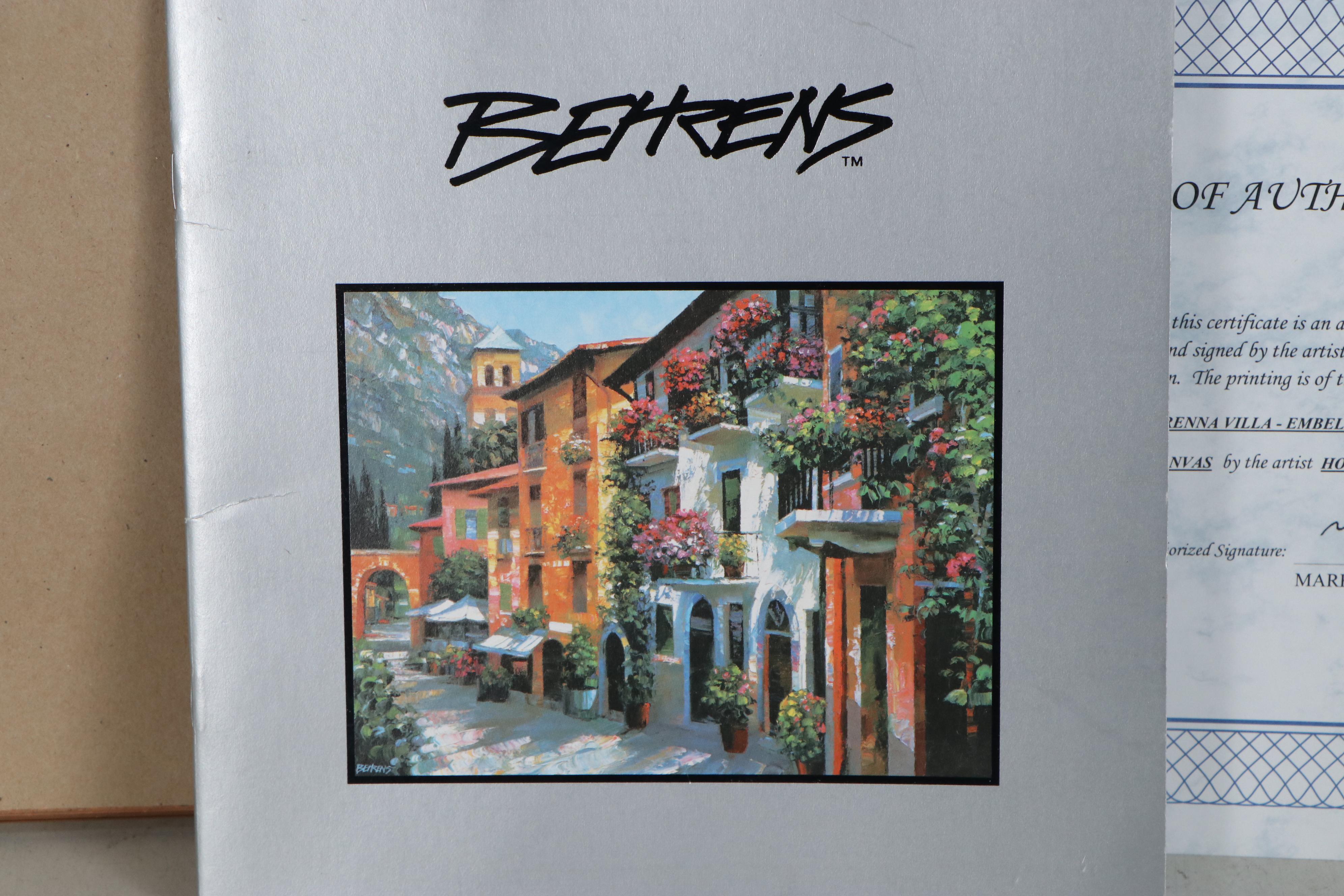 Howard Behrens Embellished Giclée "Varenna Villa"