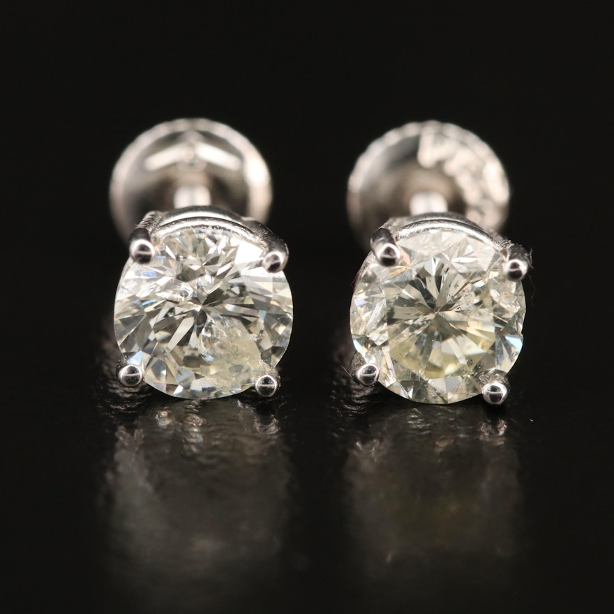 Platinum 2.05 CTW Diamond Stud Earrings