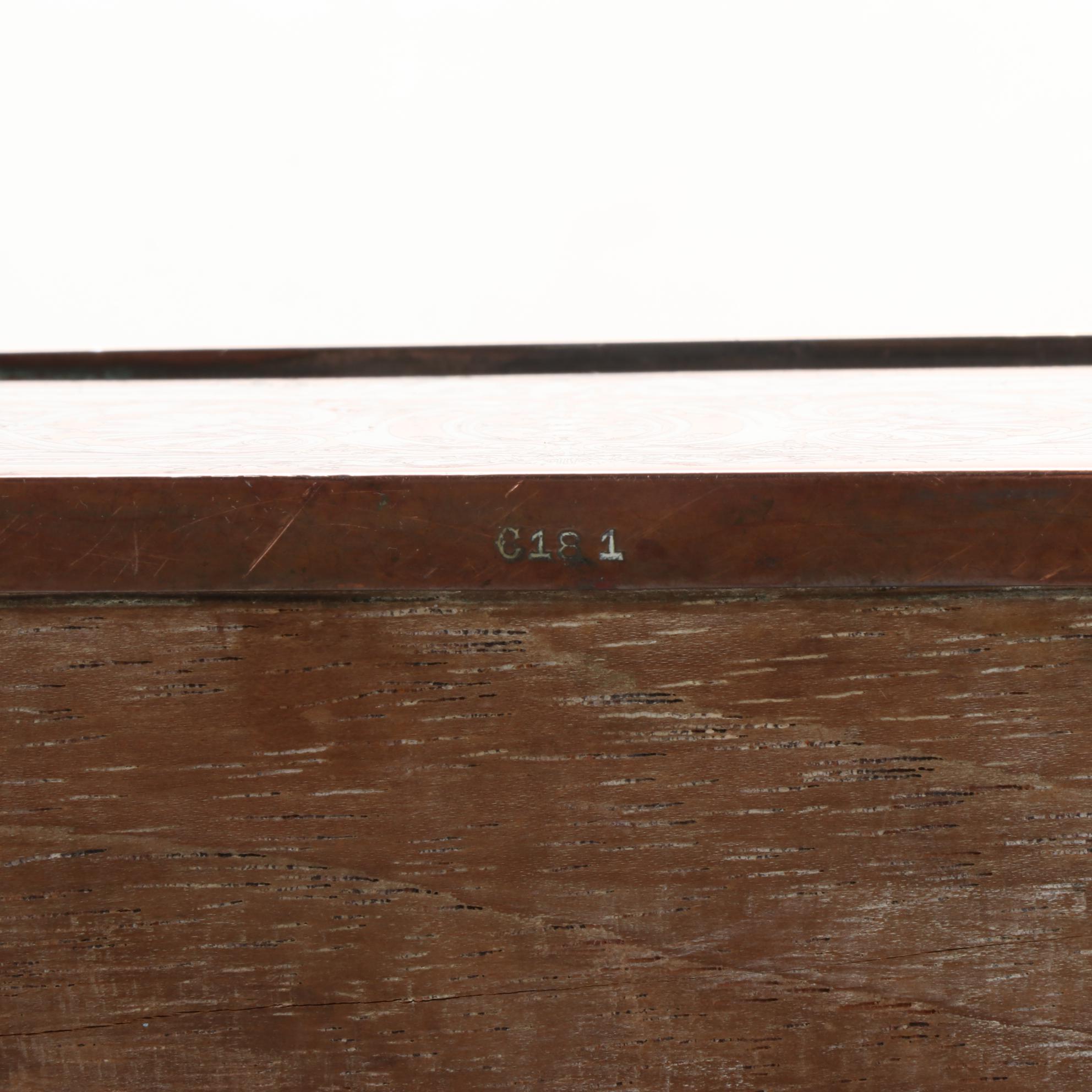 Amoges China and Other Inkwells with Copper Keepsake Box, Early 20th C.