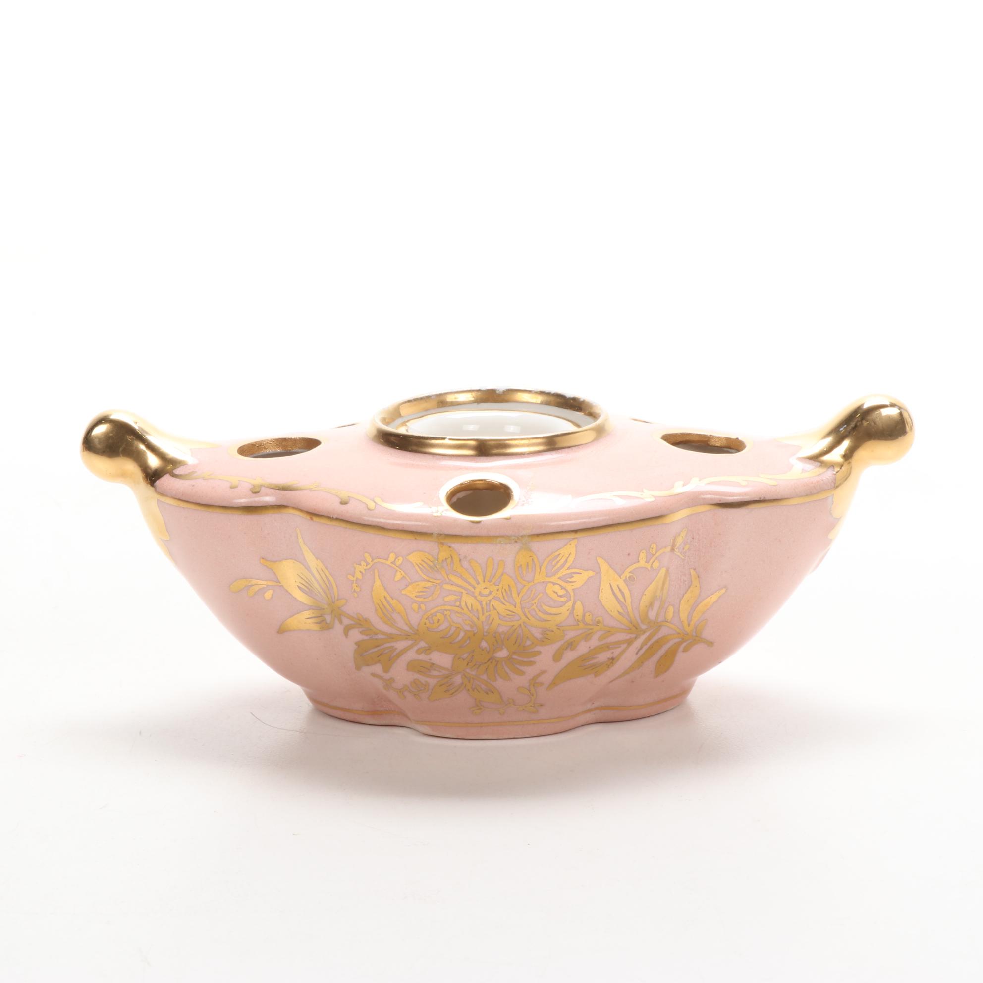 Amoges China and Other Inkwells with Copper Keepsake Box, Early 20th C.