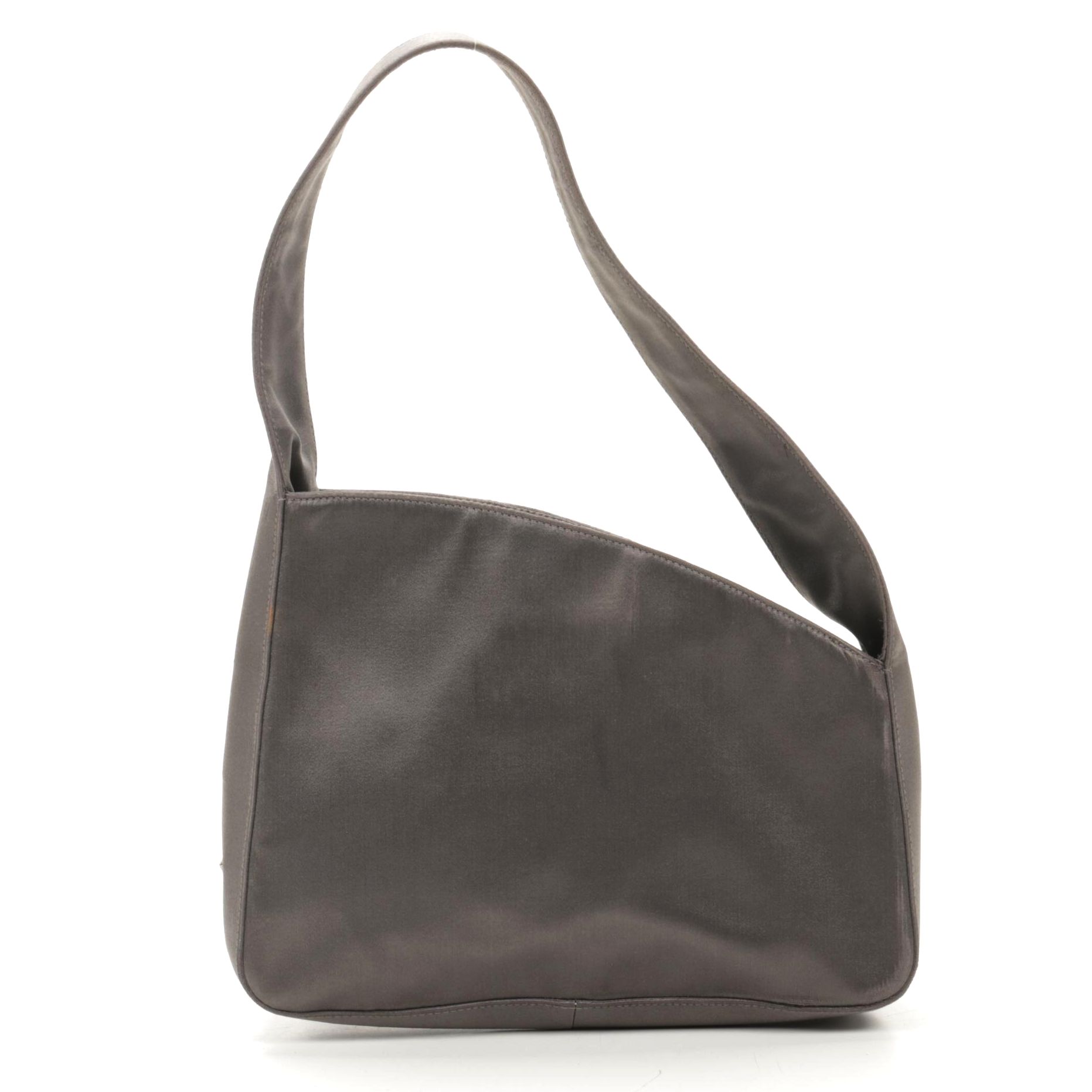 Prada Asymmetrical Shoulder Bag in Grey Satin
