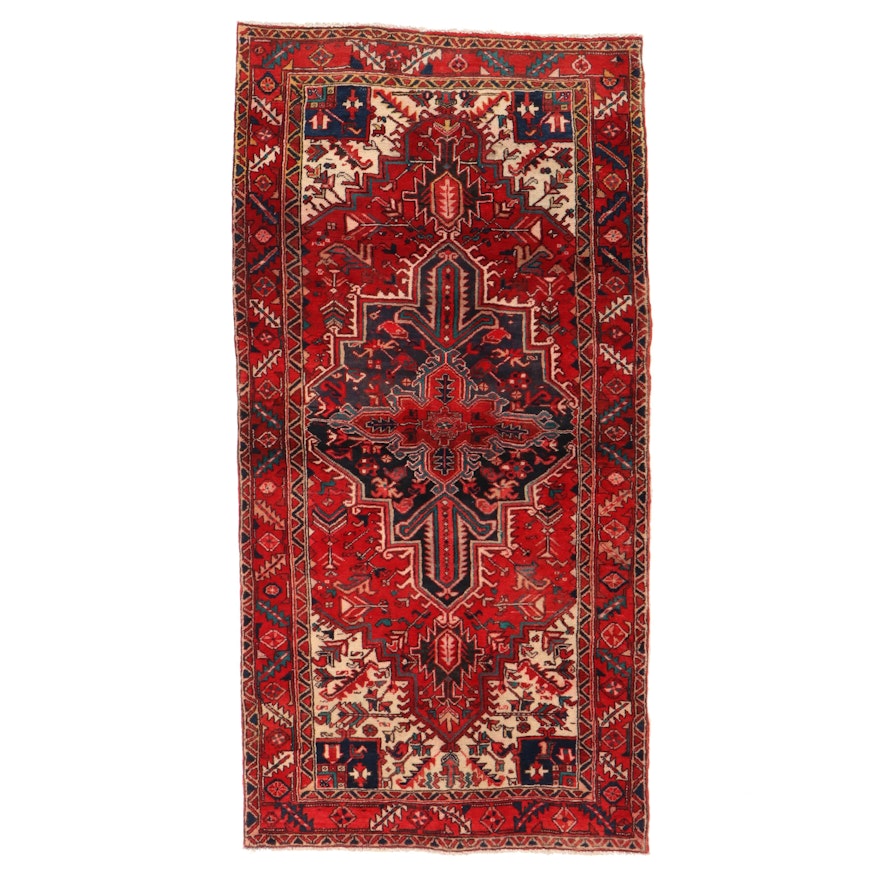 4'2 x 8'2 Hand-Knotted Persian Heriz Area Rug