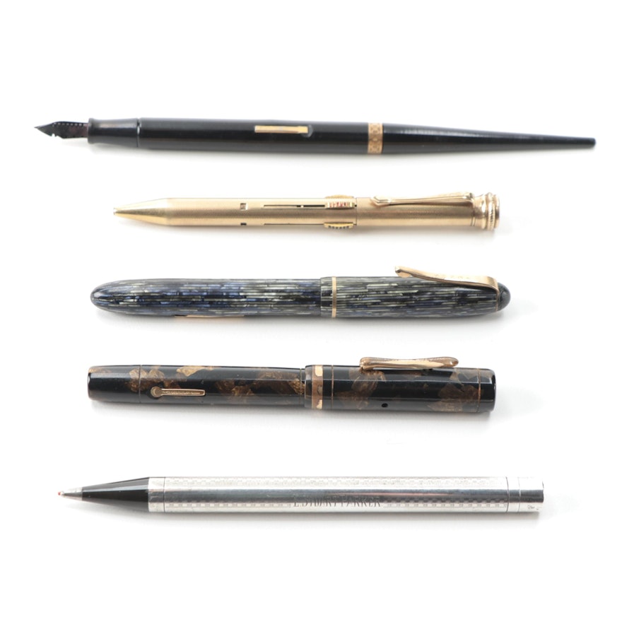 Waterman's "Ideal" Sterling Silver Mechanical Pencil with Other Pencil and Pens