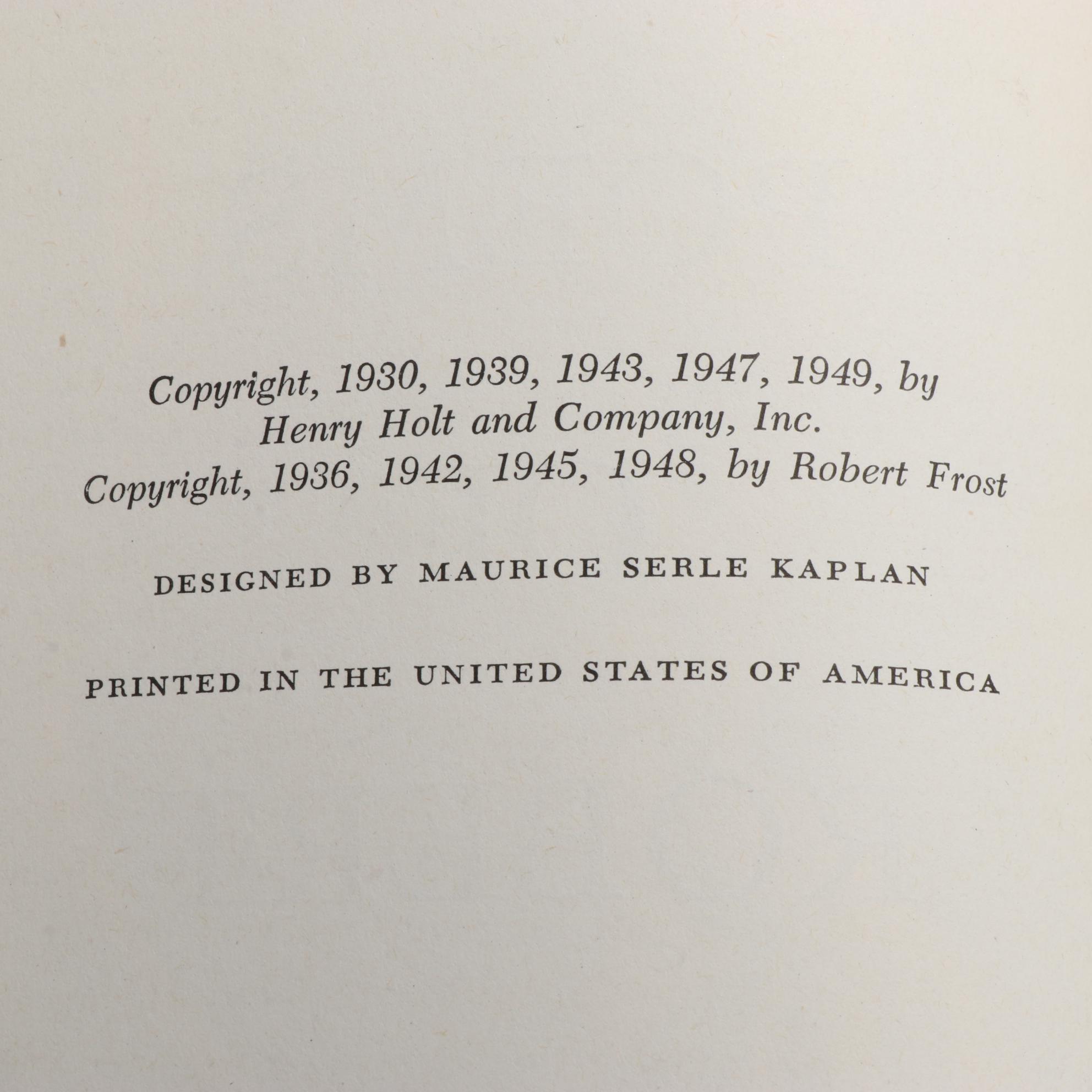 "Complete Poems of Robert Frost" with Illustrated Books of Poetry, 1940s