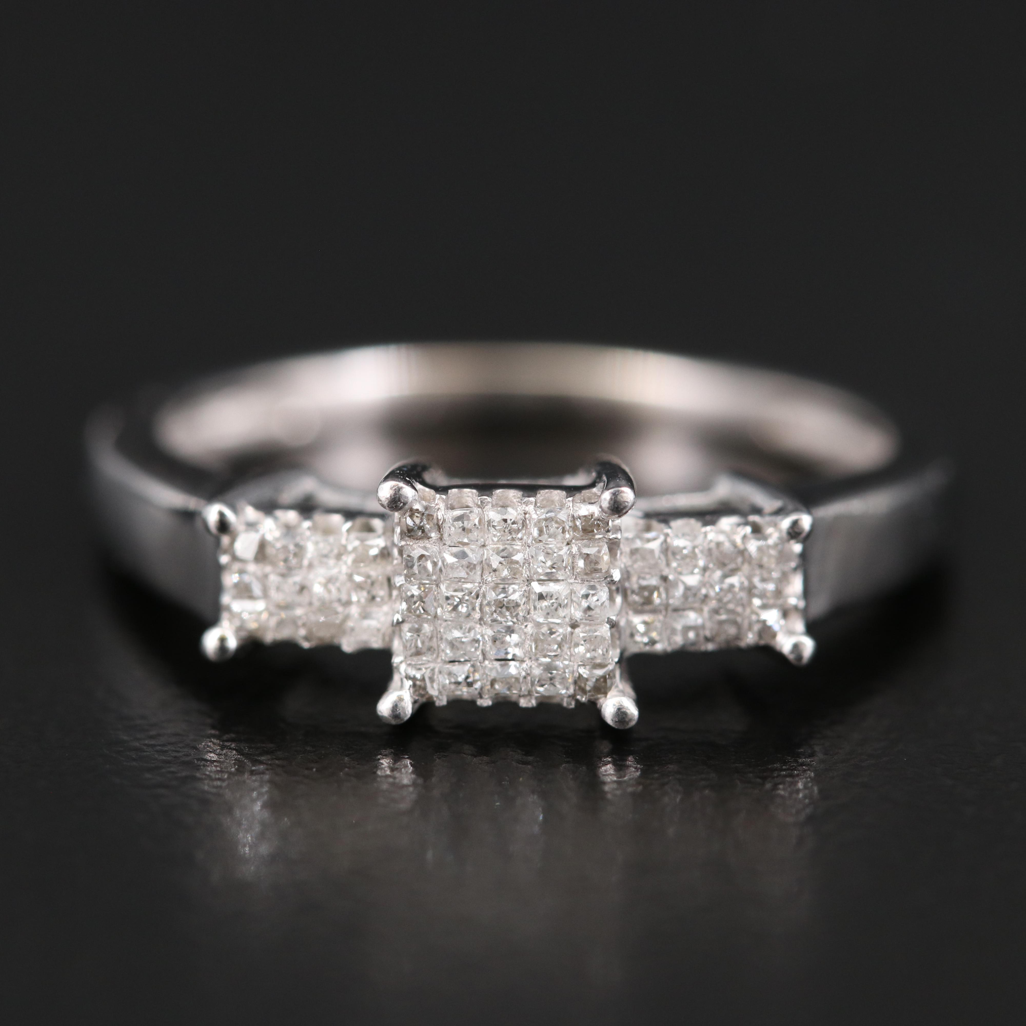 10K Diamond Cluster Ring
