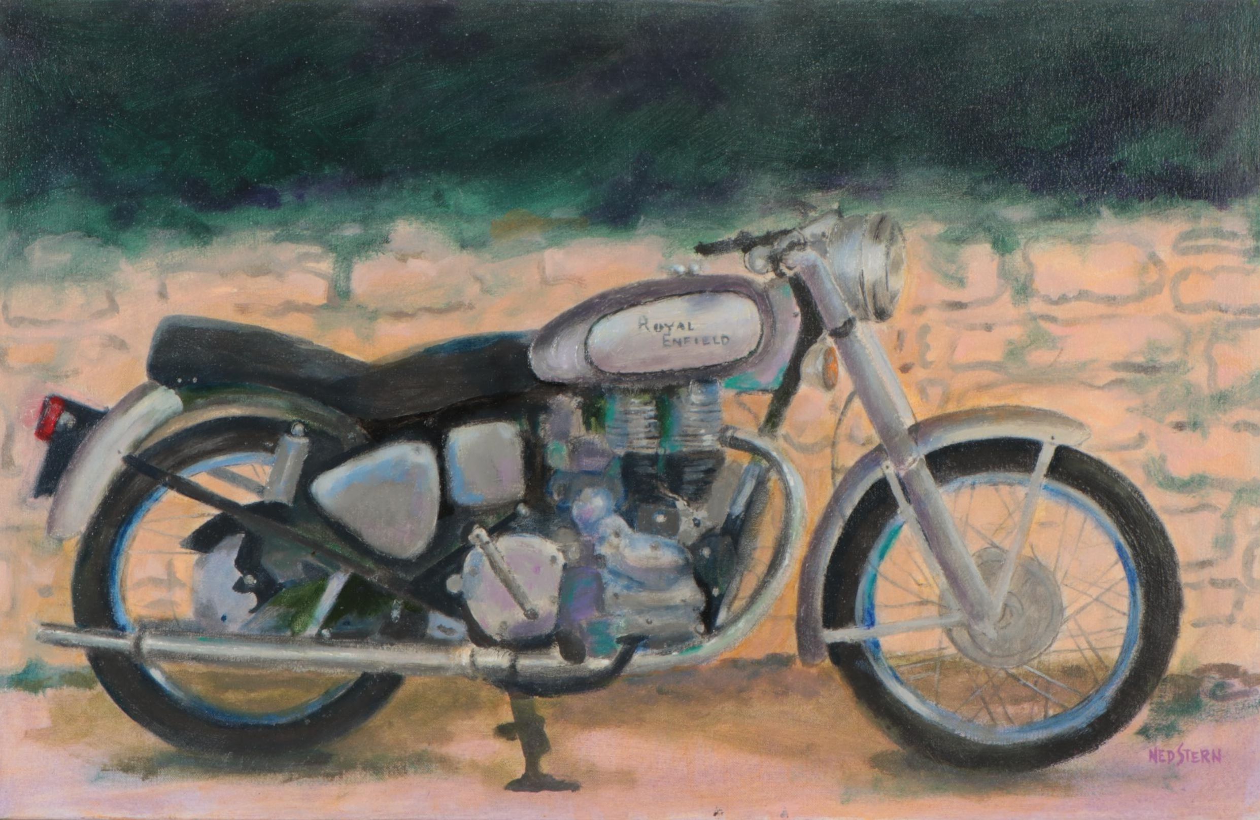 Ned Stern Acrylic Painting "Royal Enfield," 2007