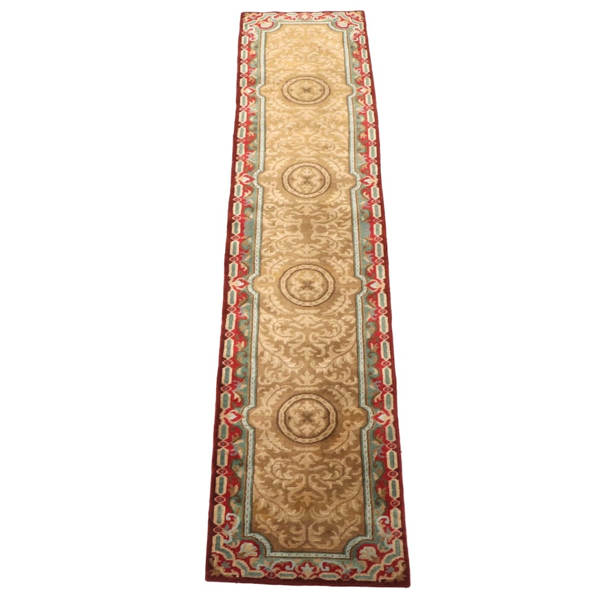 2'9 x 12'4 Hand-Knotted Indo-Persian Wool Carpet Runner