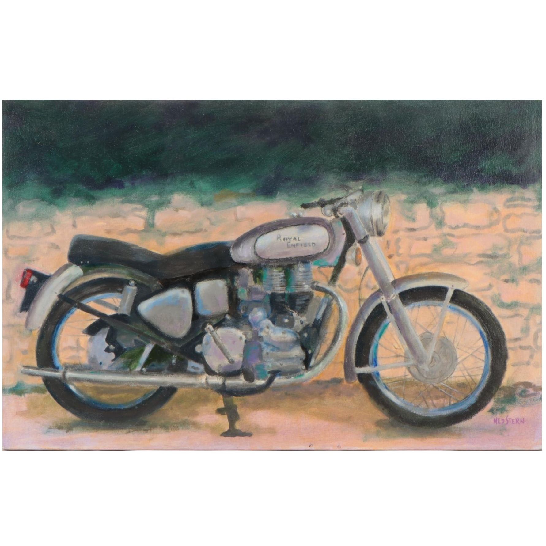 Ned Stern Acrylic Painting "Royal Enfield," 2007