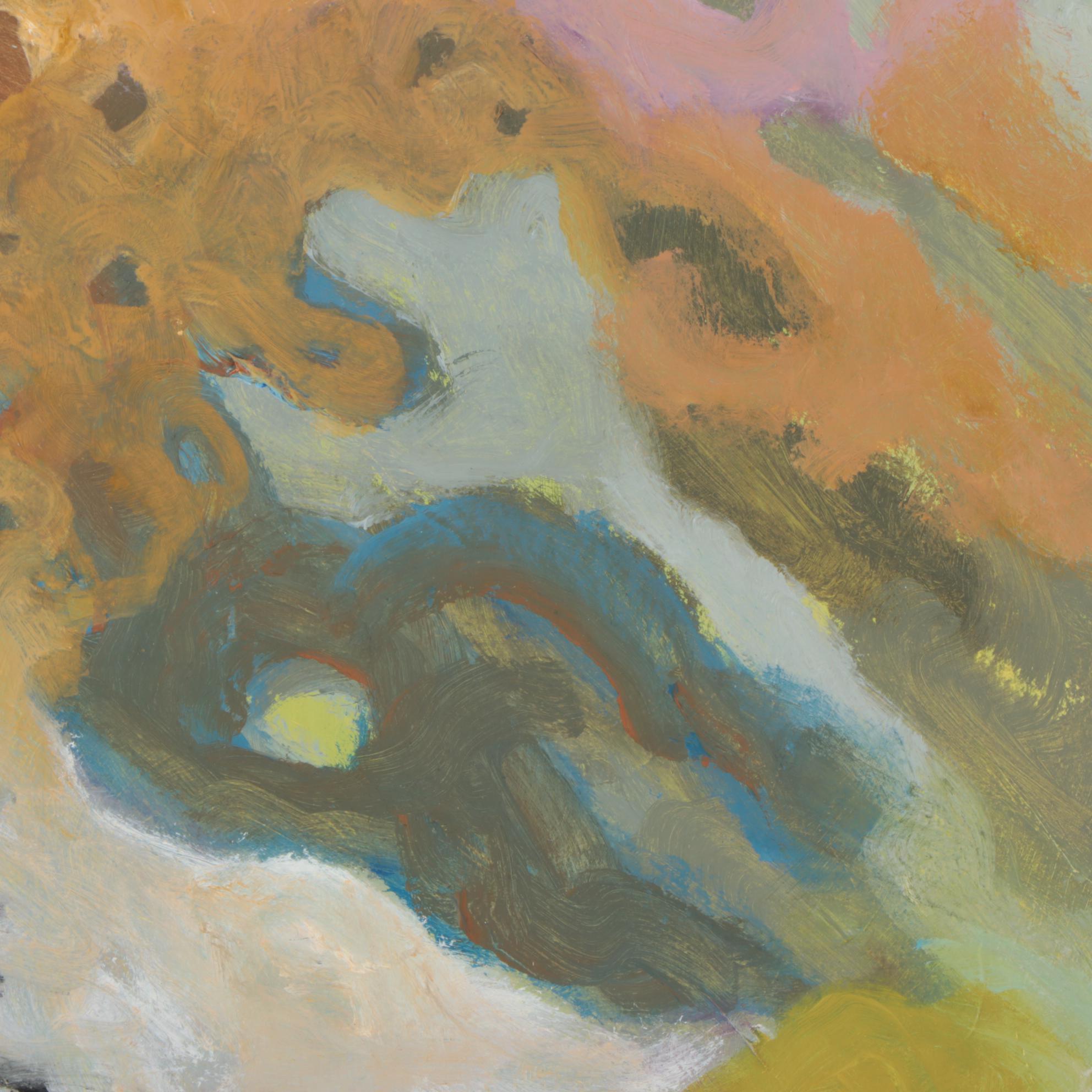 Maggie Smith Mixed Media Painting of Irish Wolfhound with Butterflies