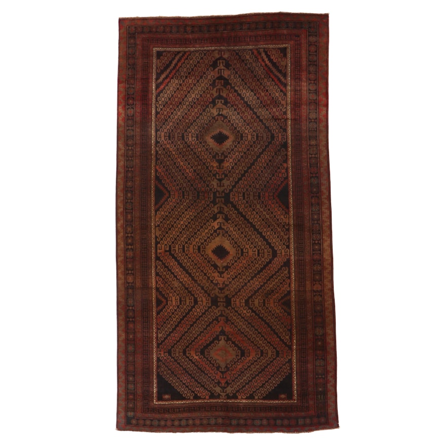 7' x 14'2 Hand-Knotted Afghan Baluch Wool Area Rug