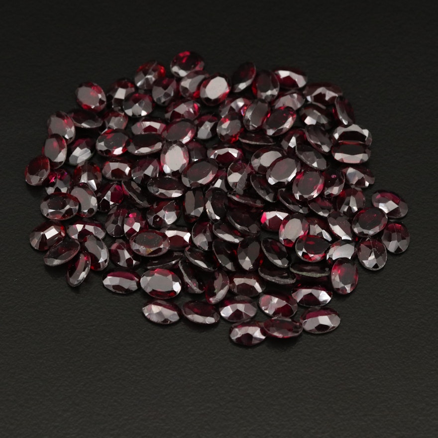 Loose 101.14 CTW Oval Faceted Garnets