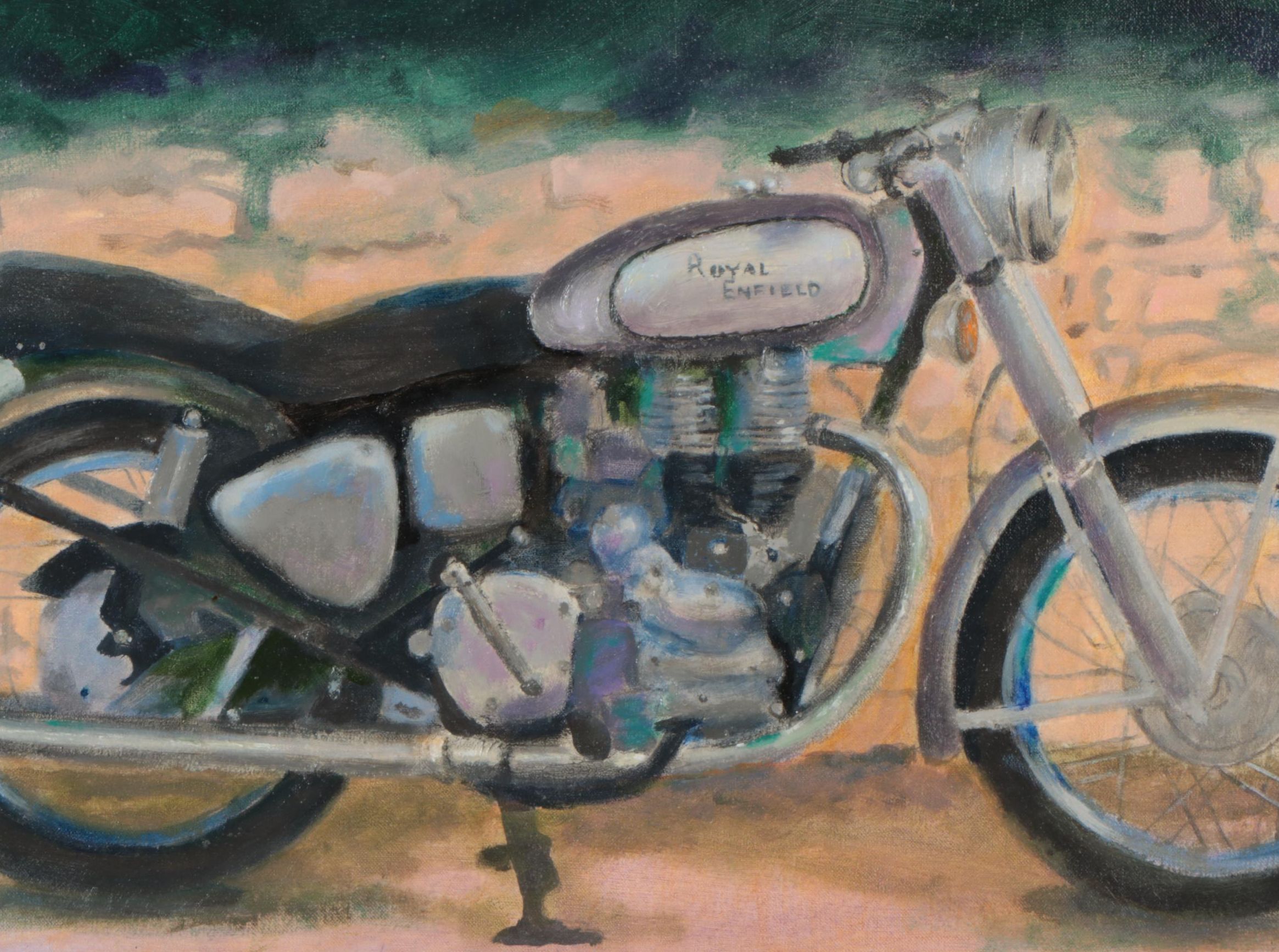 Ned Stern Acrylic Painting "Royal Enfield," 2007