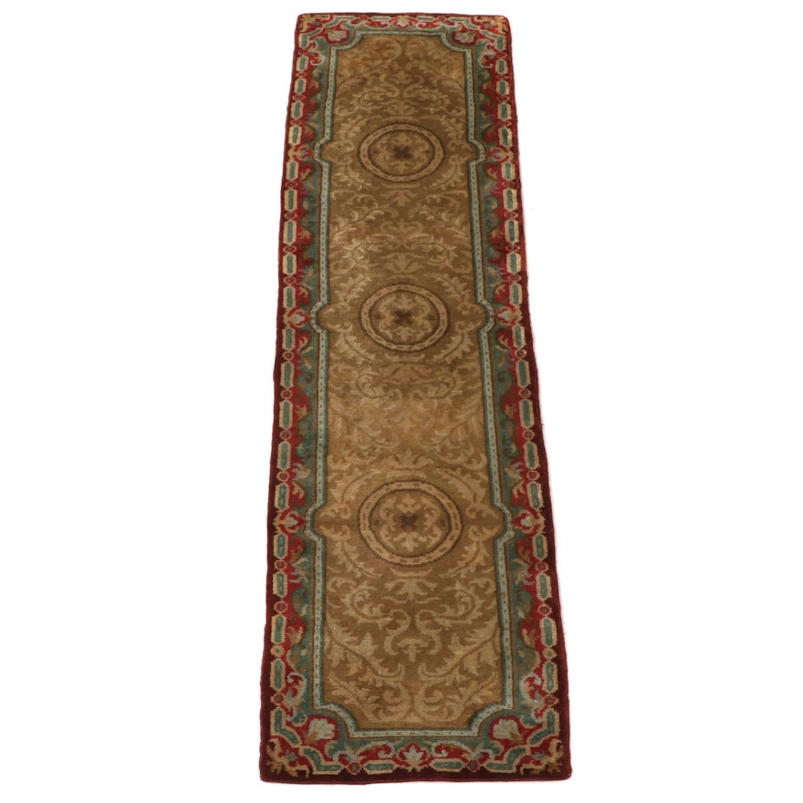 2'9 x 10' Hand-Knotted Indo-Persian Wool Carpet Runner