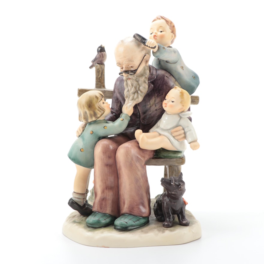 Goebel Hummel Club Exclusive "At Grandpa's" Porcelain Figurine, 1990s