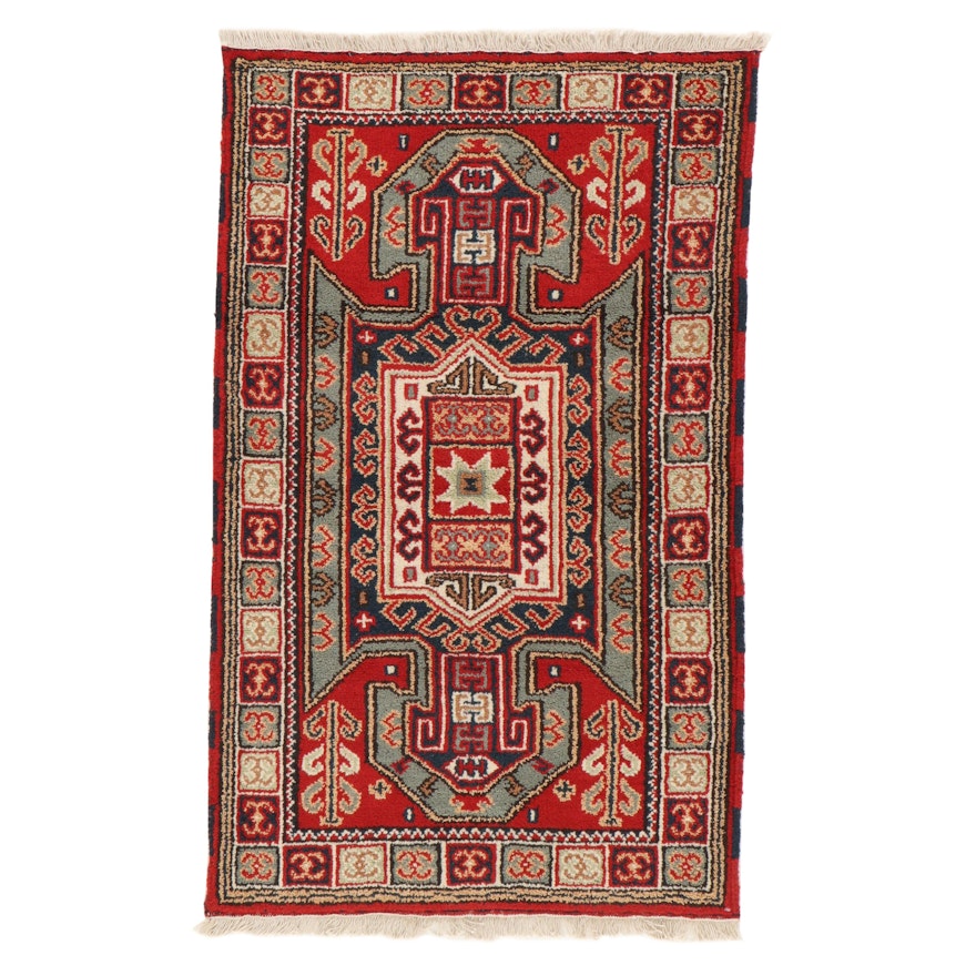 3'1 x 5'3 Hand-Knotted Indo-Caucasian Kazak Rug, 2010s