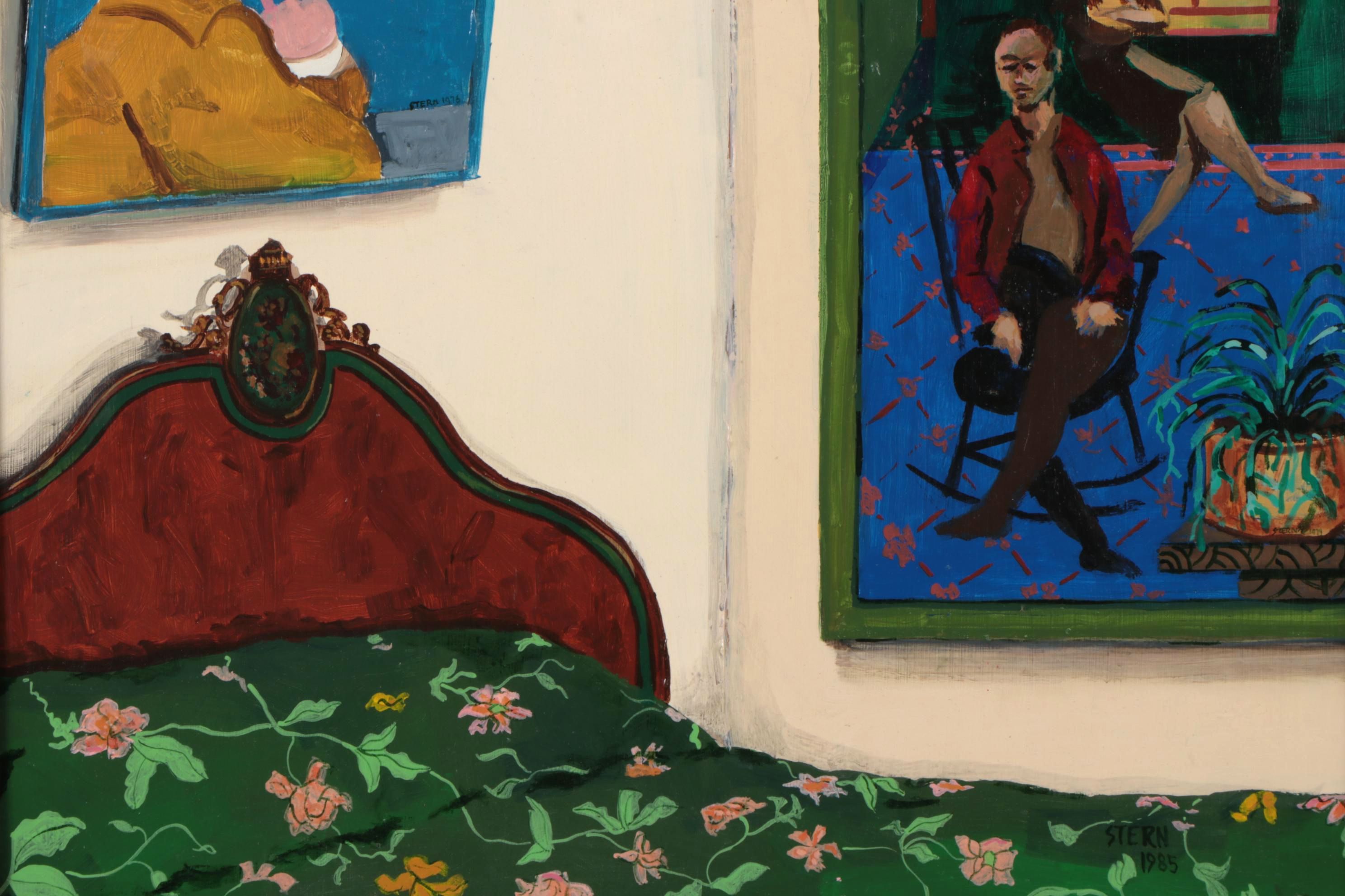 Ned Stern Abstract Acrylic Painting "Bedroom Corner," 1985