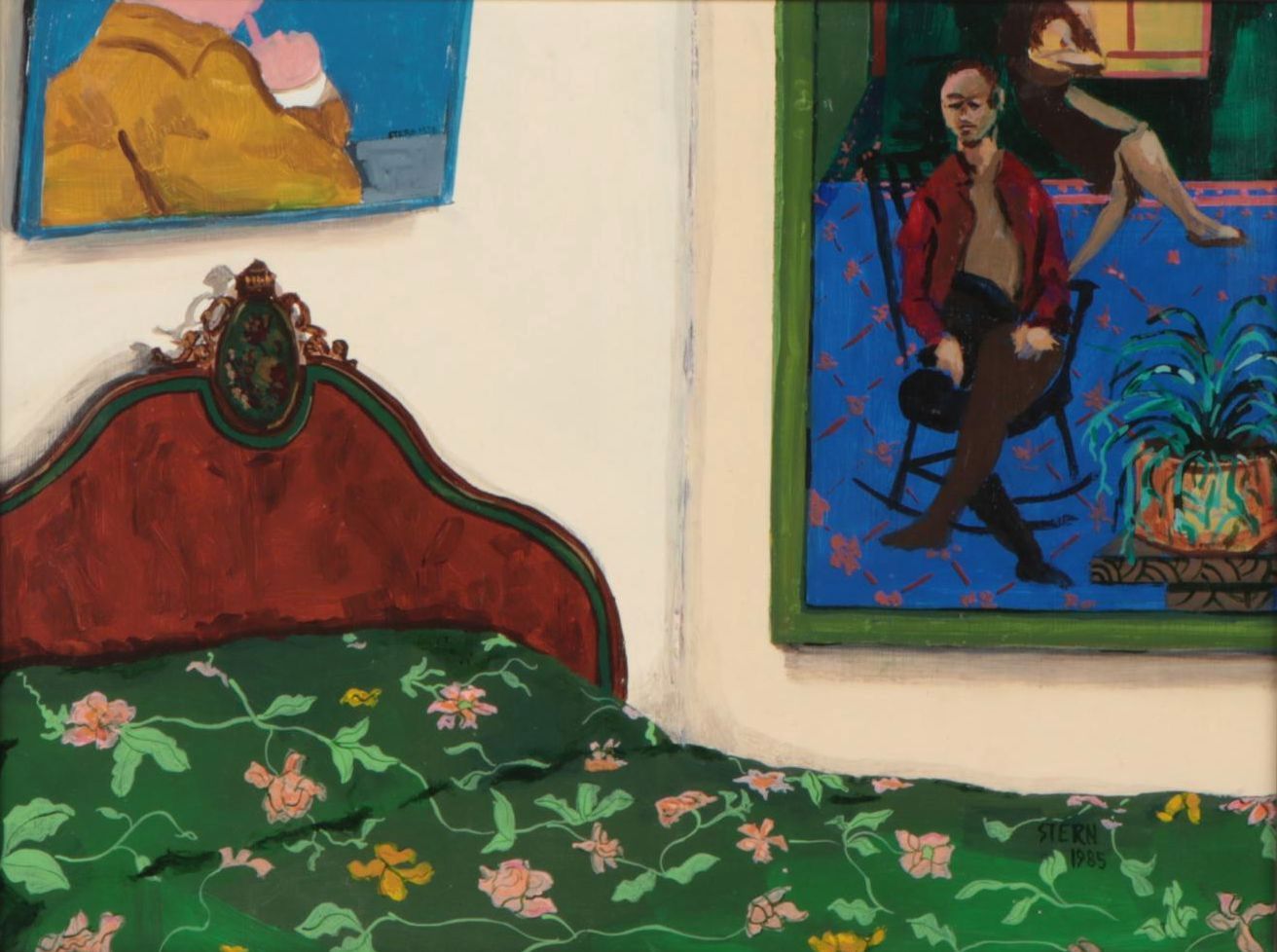 Ned Stern Abstract Acrylic Painting "Bedroom Corner," 1985