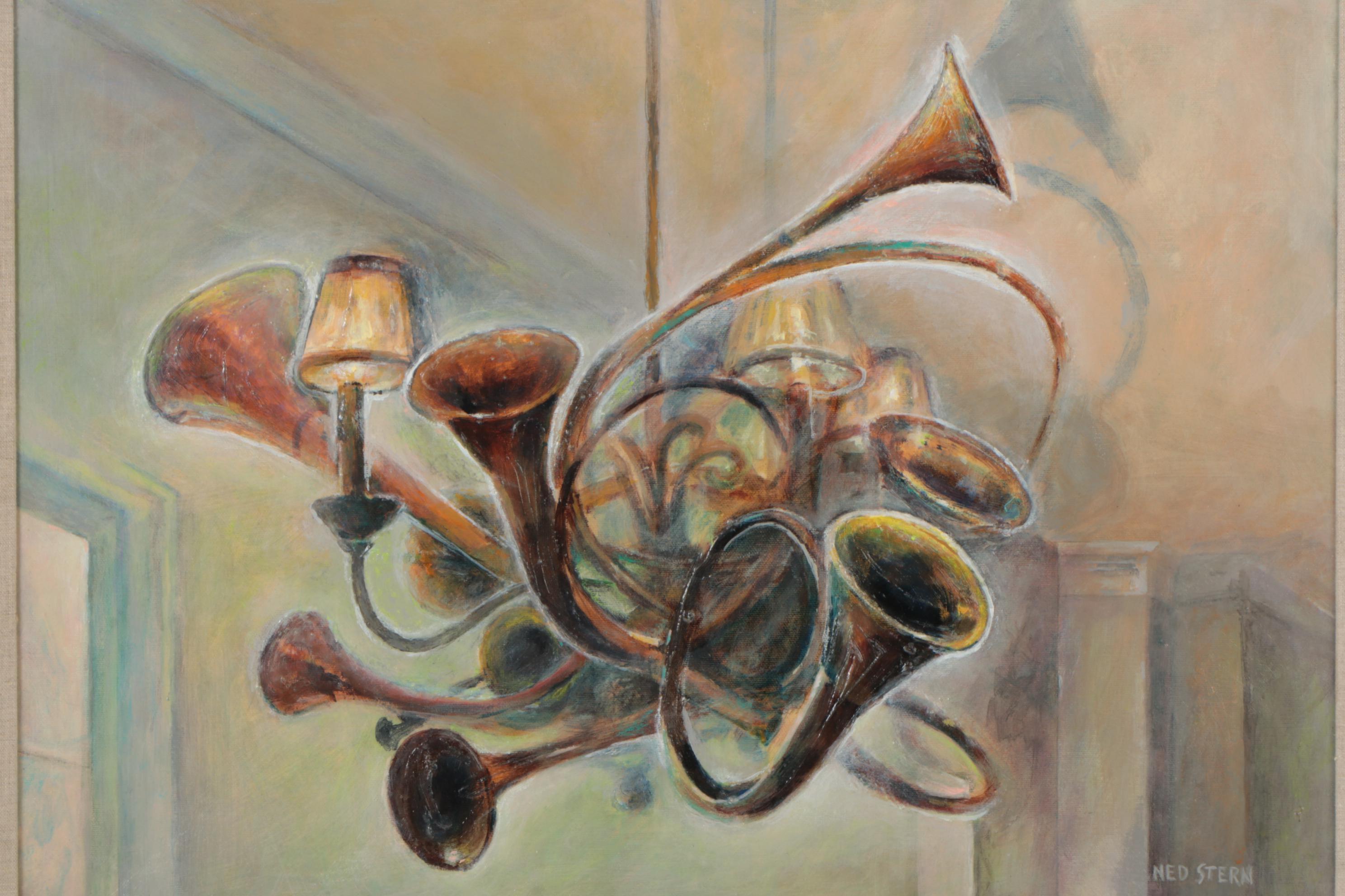Ned Stern Acrylic Painting "Maggie's Chandelier," Late 20th Century