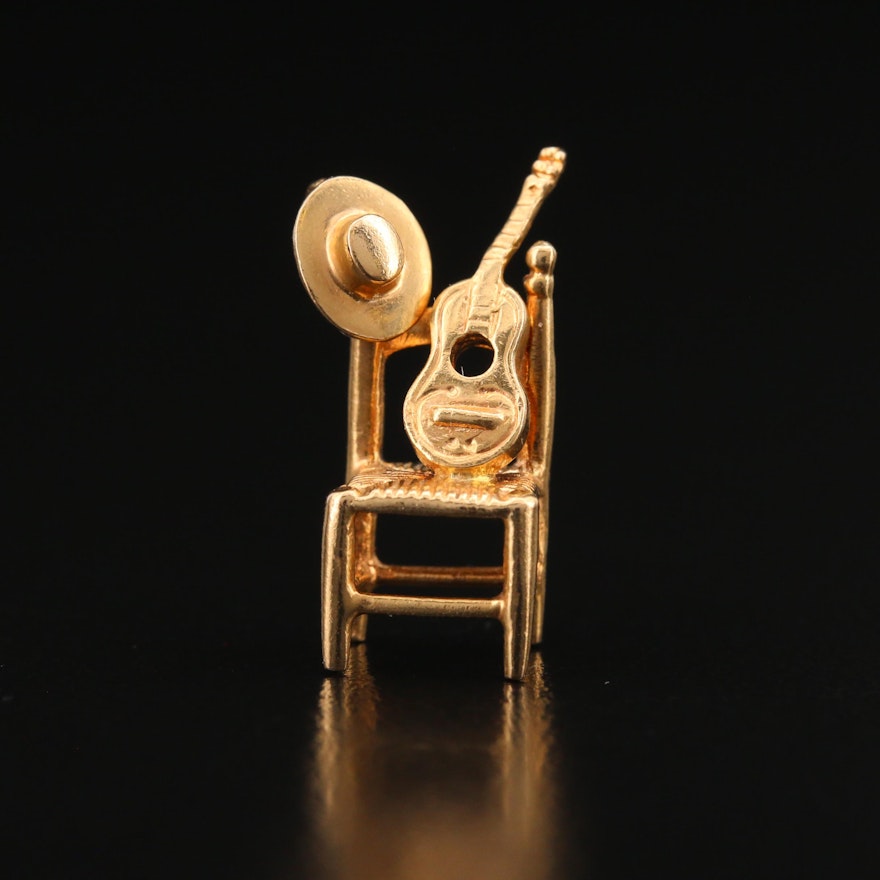14K Chair with Guitar and Pendant
