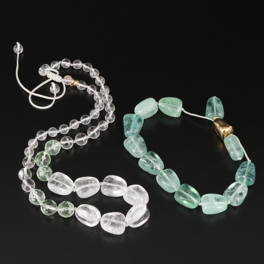 Lola Rose Fluorite Bracelet and Quartz Necklace