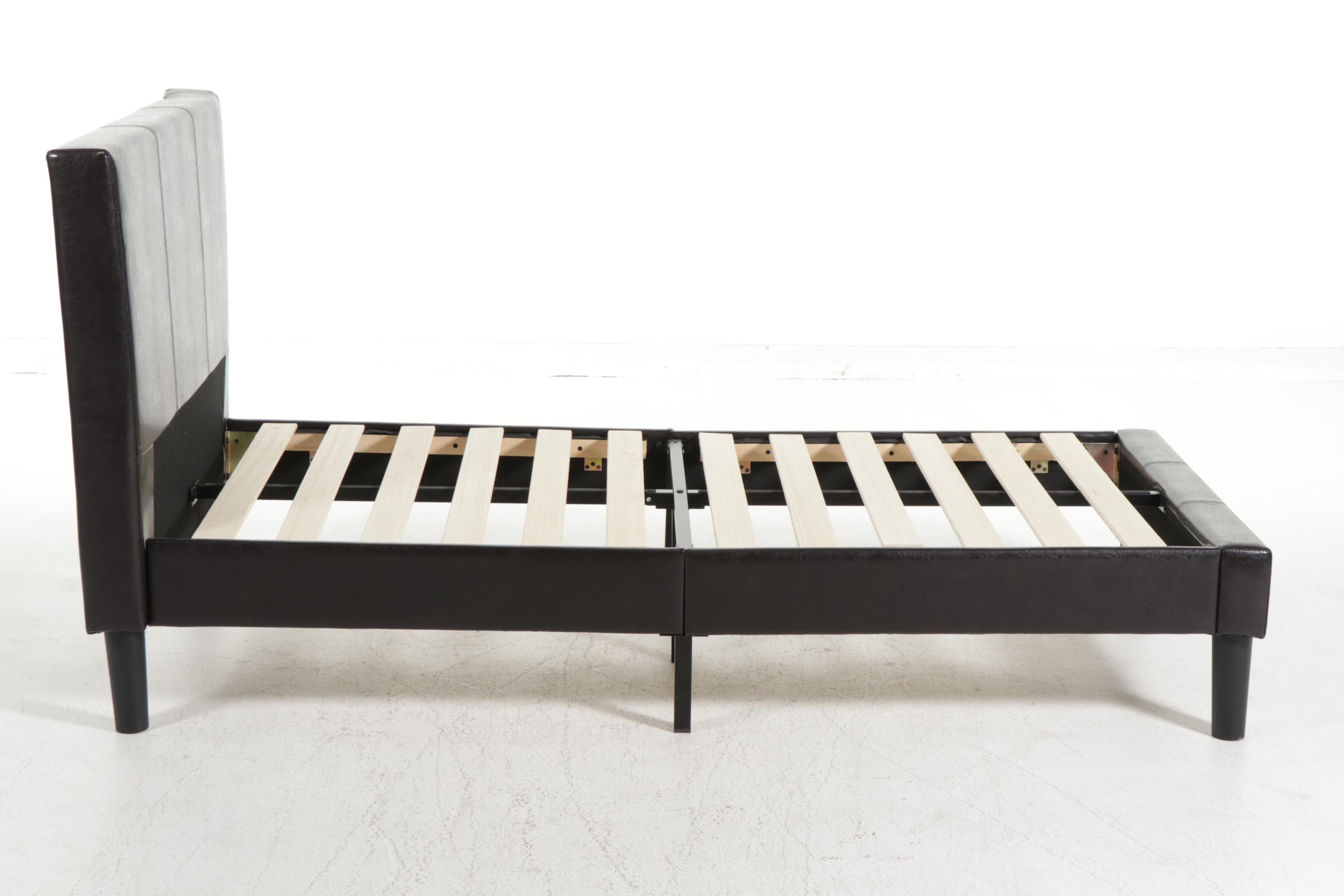 Zinus Folding Twin Bed with Padded Headboard