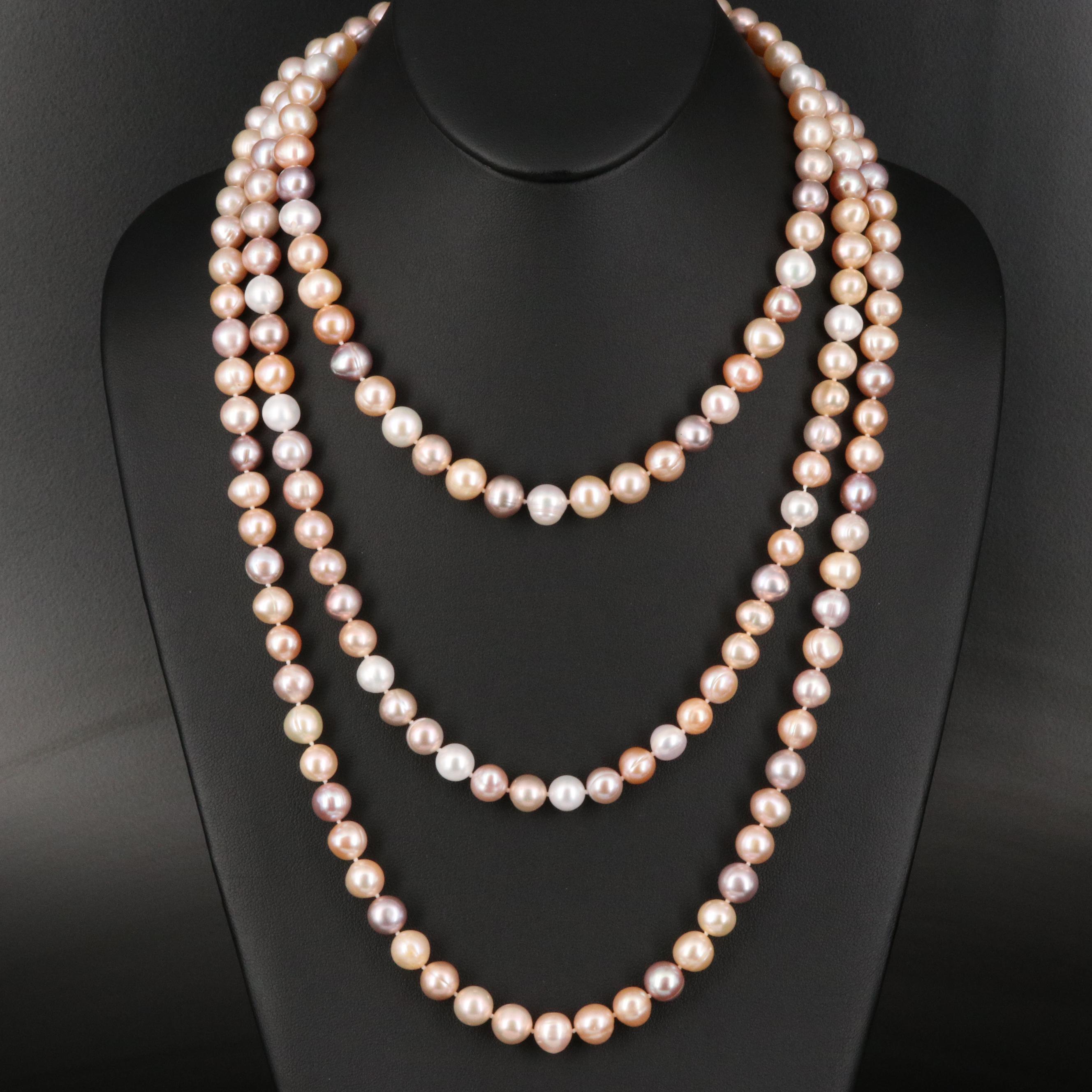 Endless Rope Length Pearl Necklace