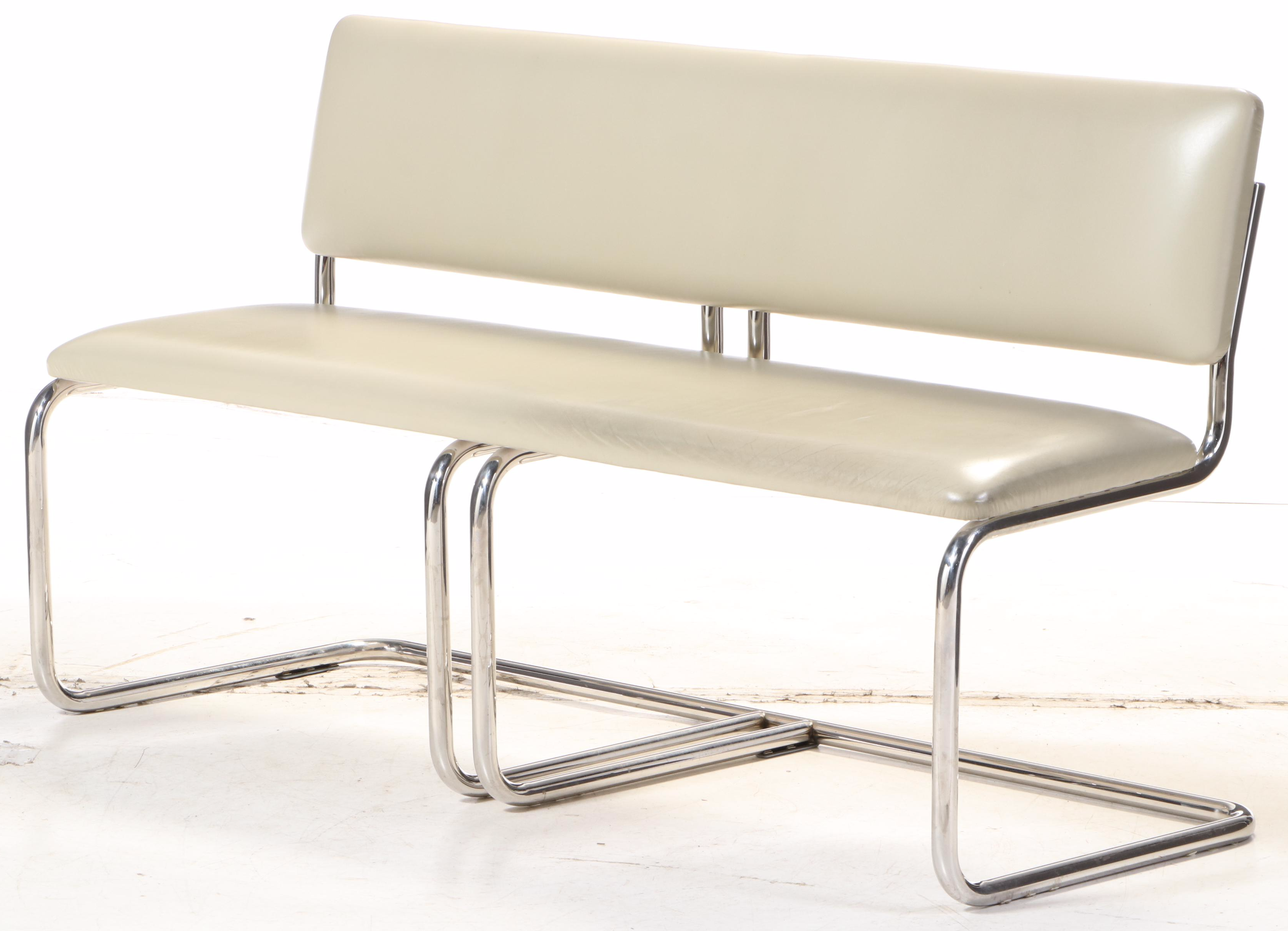 Marcel Breuer for Knoll "Cesca" Seating & Jacques Grange Fossilized Marble Table