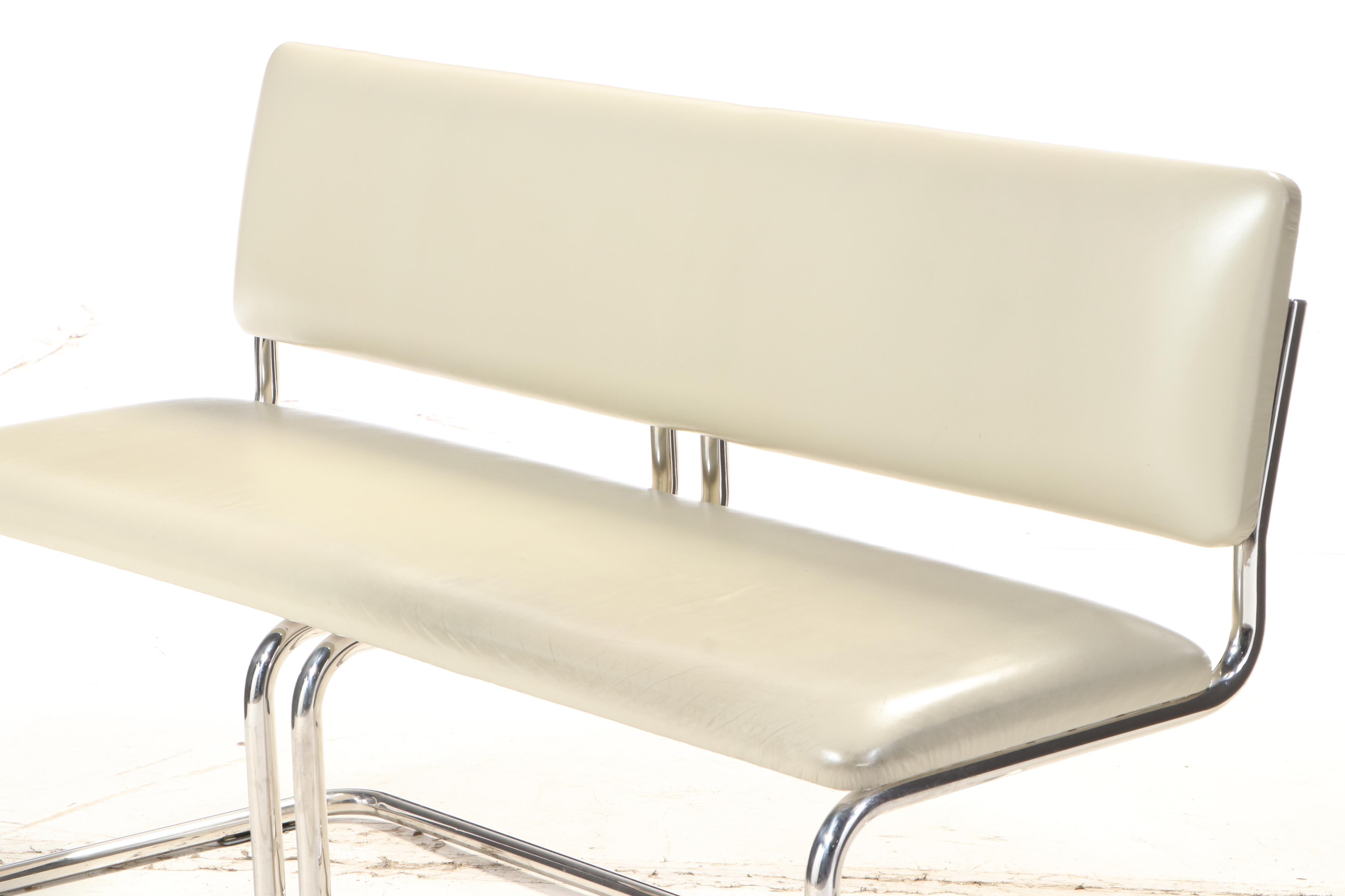 Marcel Breuer for Knoll "Cesca" Seating & Jacques Grange Fossilized Marble Table