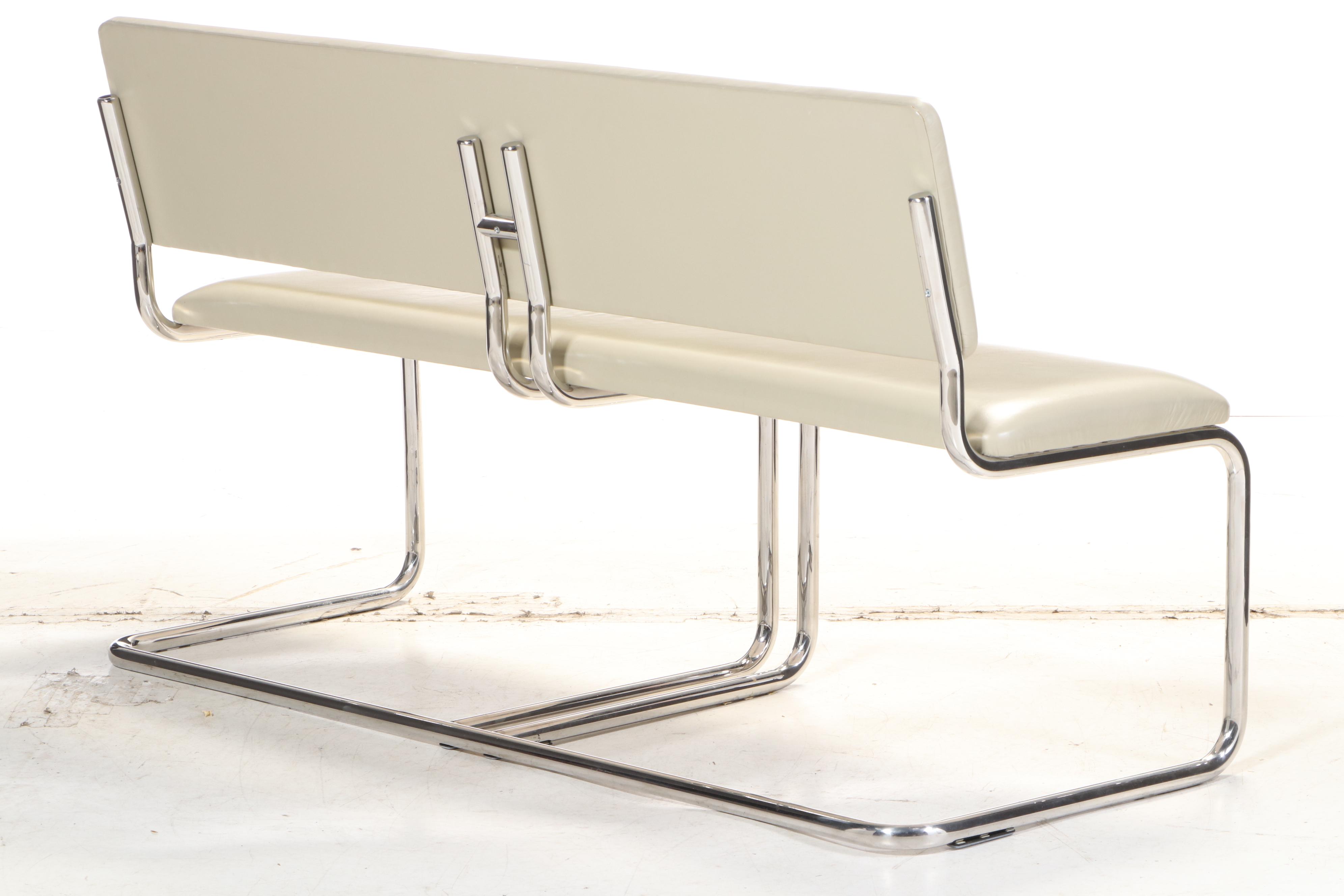Marcel Breuer for Knoll "Cesca" Seating & Jacques Grange Fossilized Marble Table