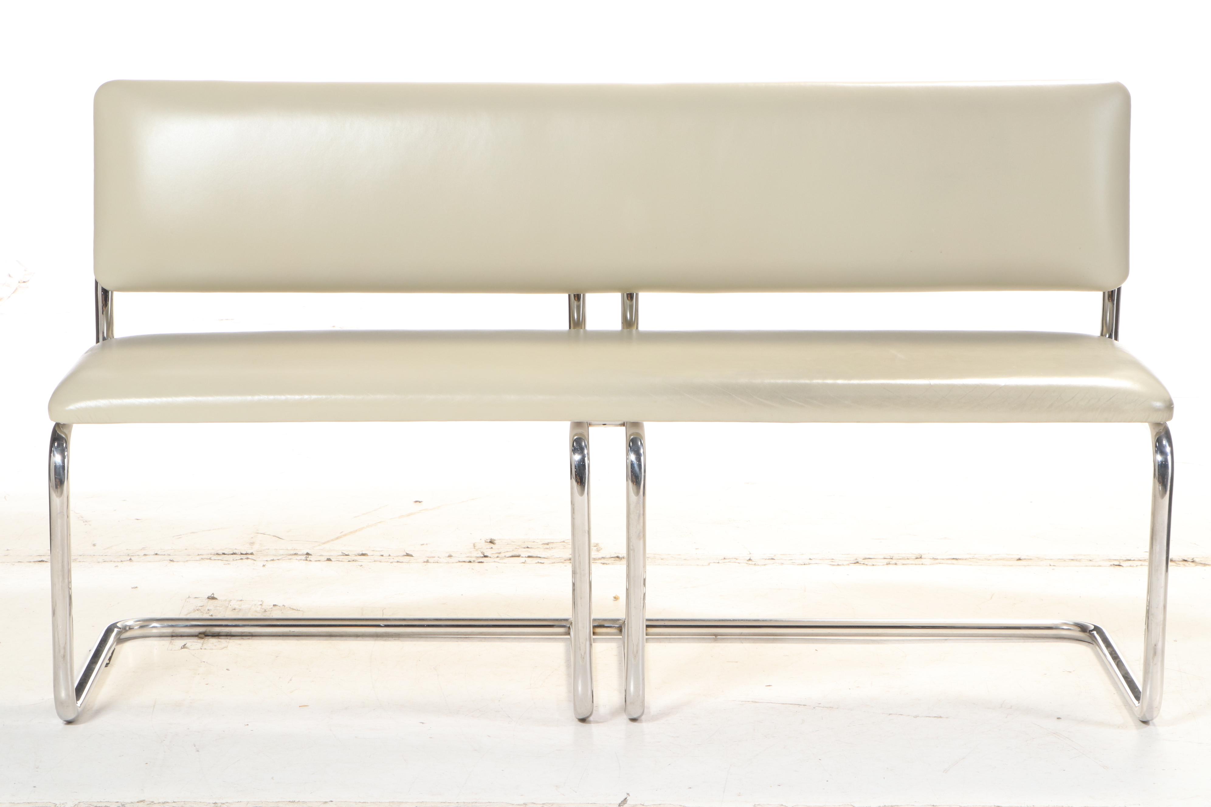 Marcel Breuer for Knoll "Cesca" Seating & Jacques Grange Fossilized Marble Table