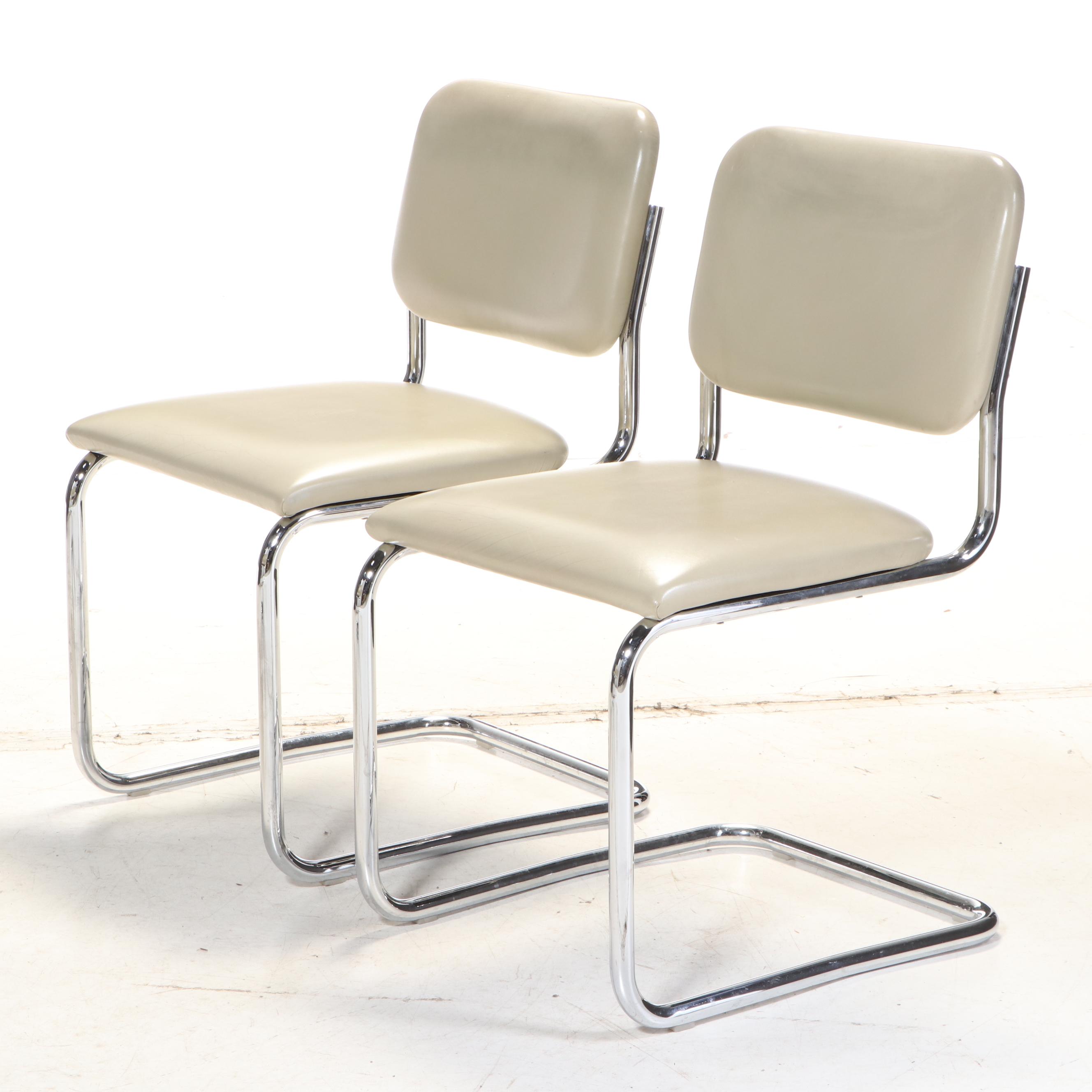 Marcel Breuer for Knoll "Cesca" Seating & Jacques Grange Fossilized Marble Table